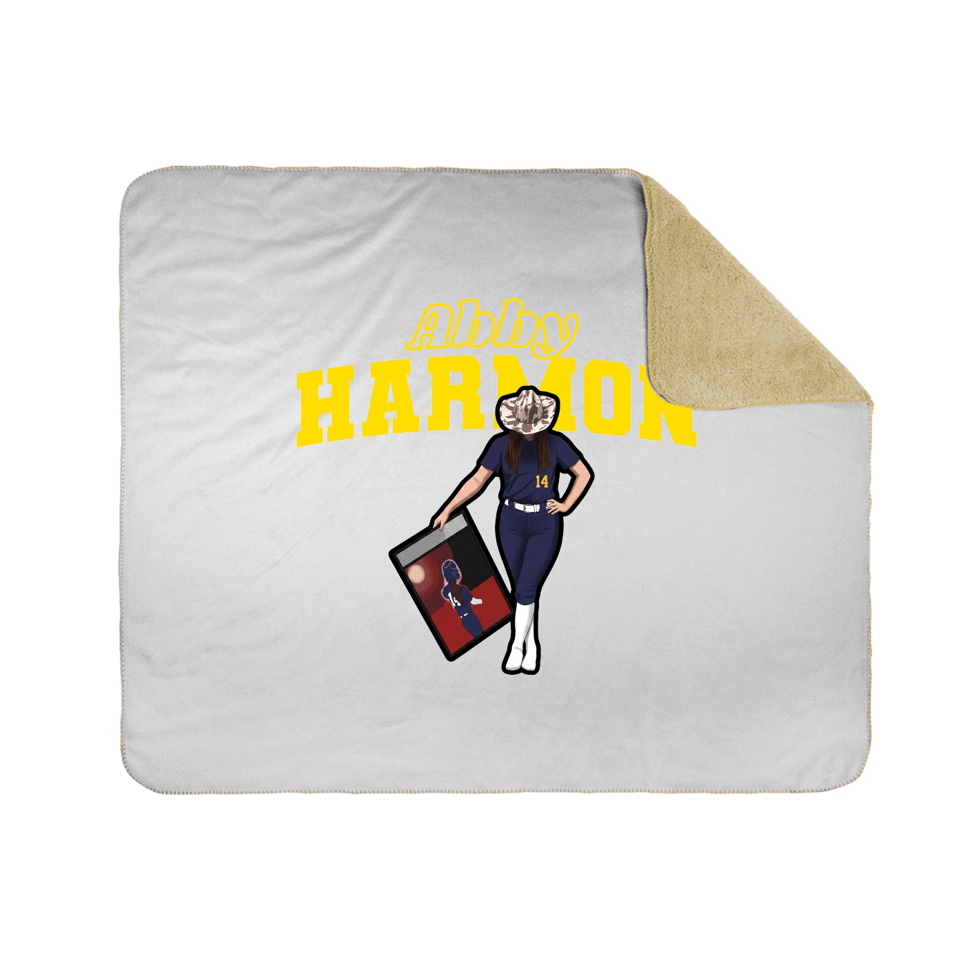 Throw Blanket — Name Arch in White