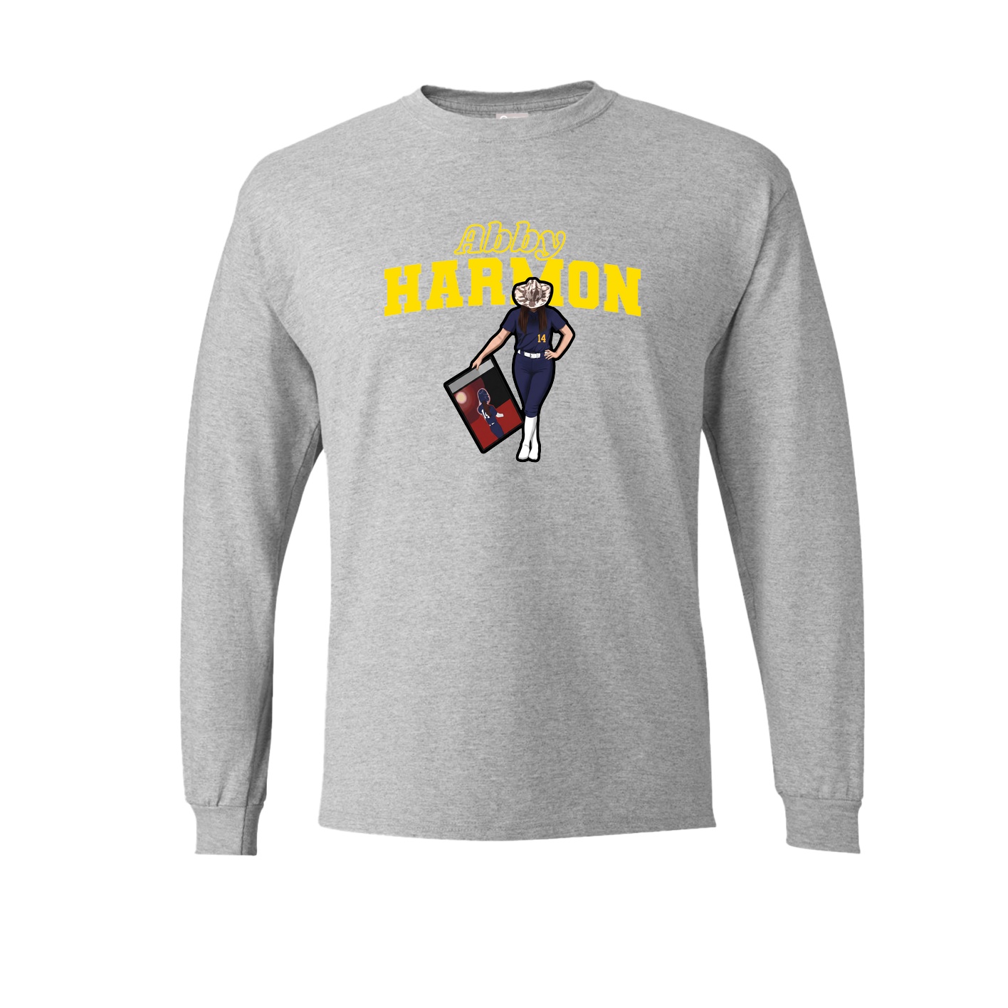 Long Sleeve Tee — Name Arch in Grey