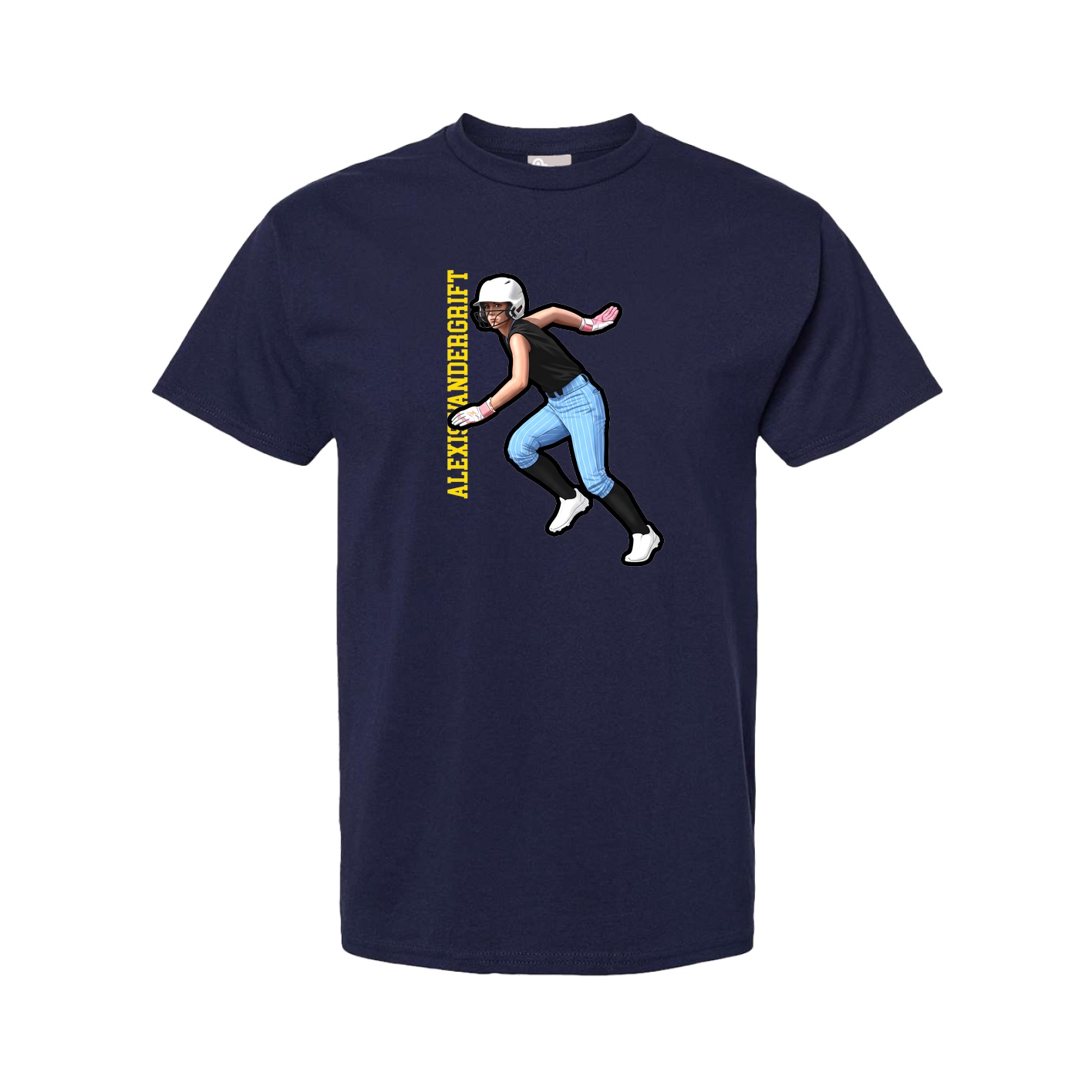 Tee — Name Vertical in Navy
