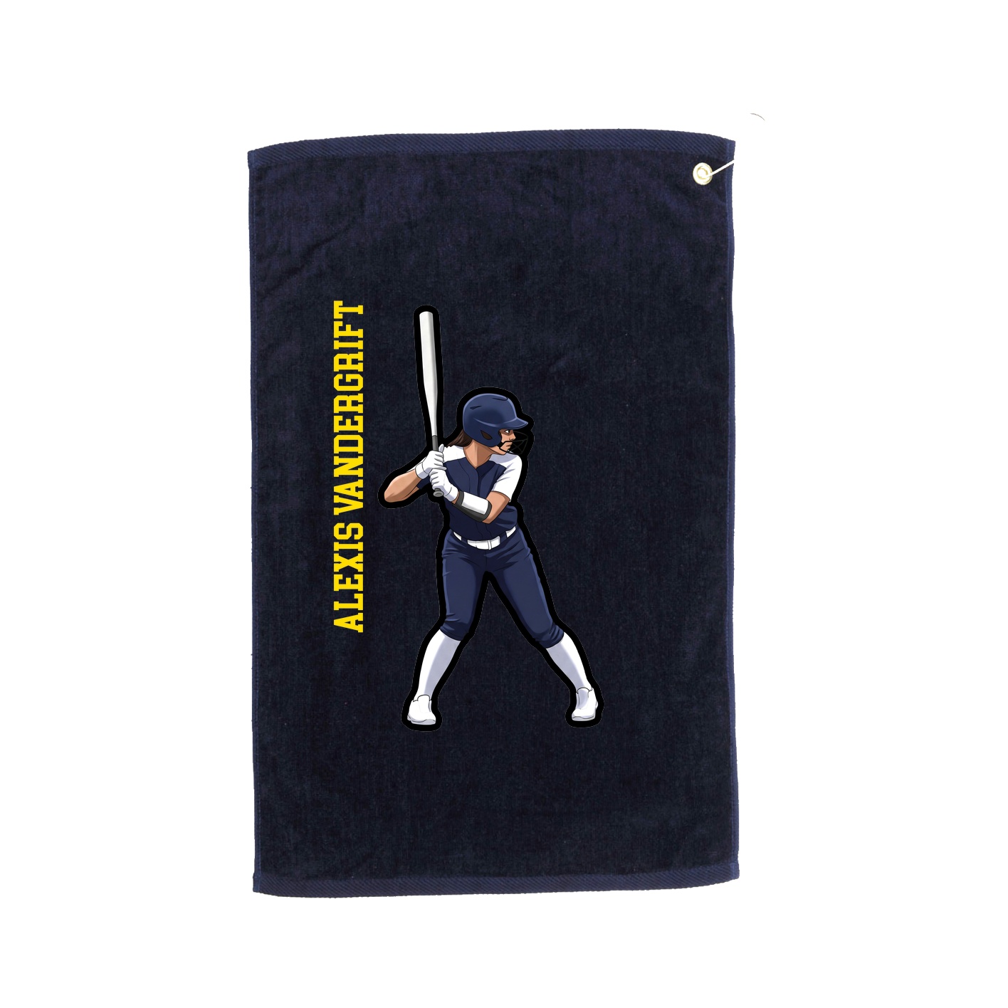 Golf Towel — Name Vertical in Navy
