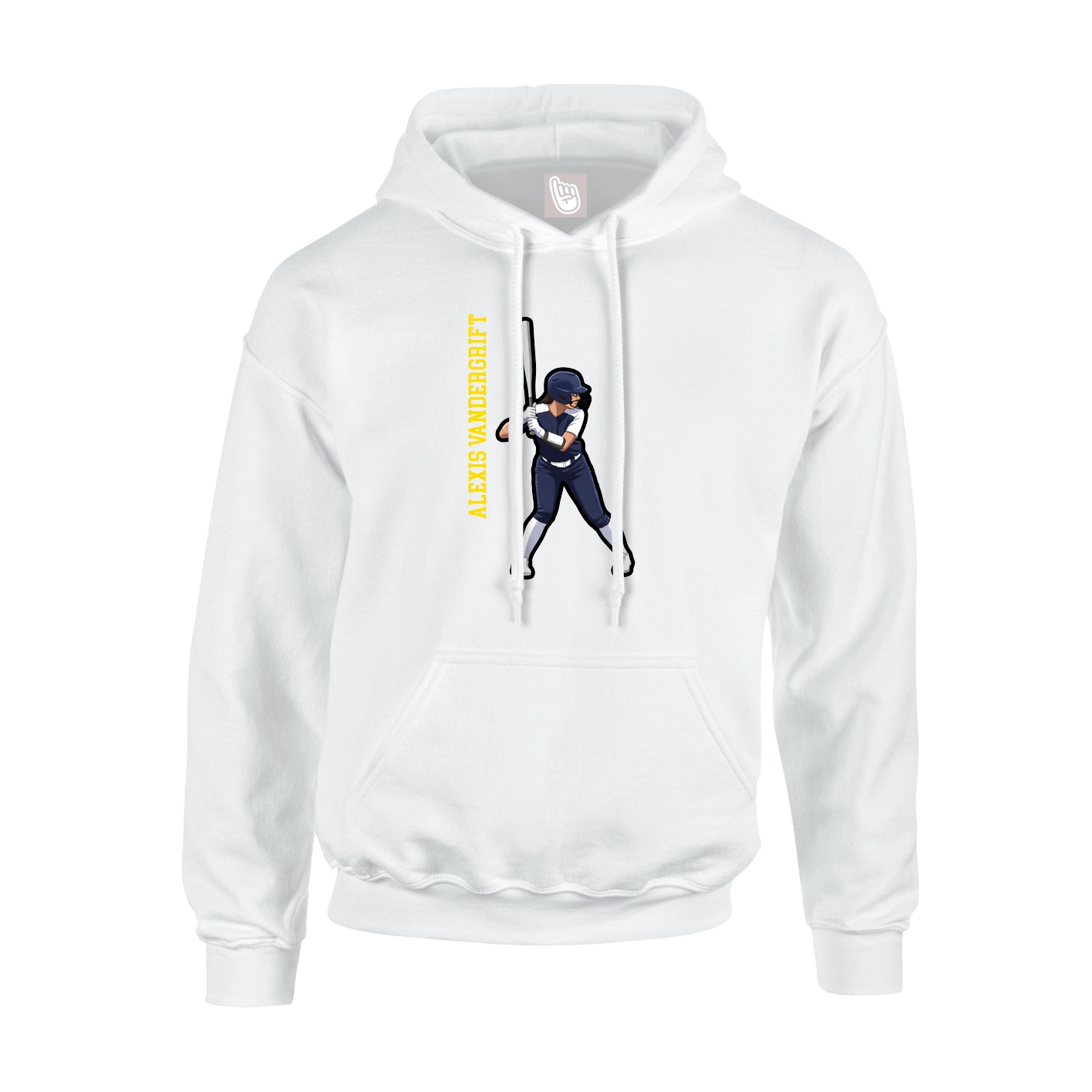 Hoodie — Name Vertical in White