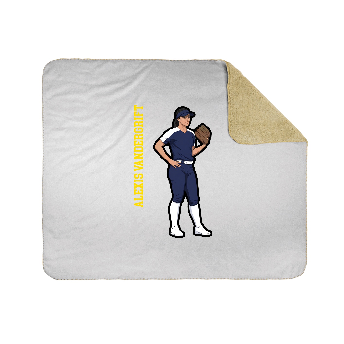 Throw Blanket — Name Vertical in White