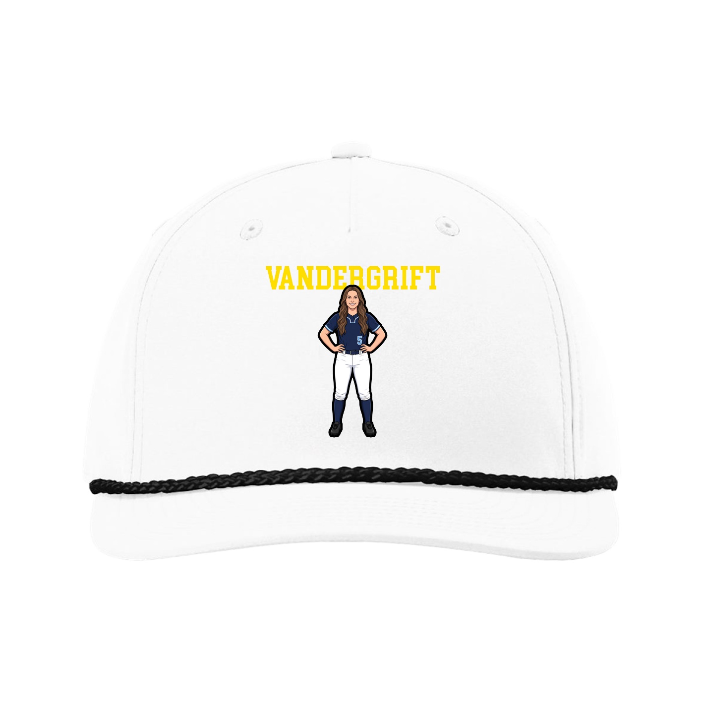 Five-Panel Classic Rope Cap — Shirsey in White