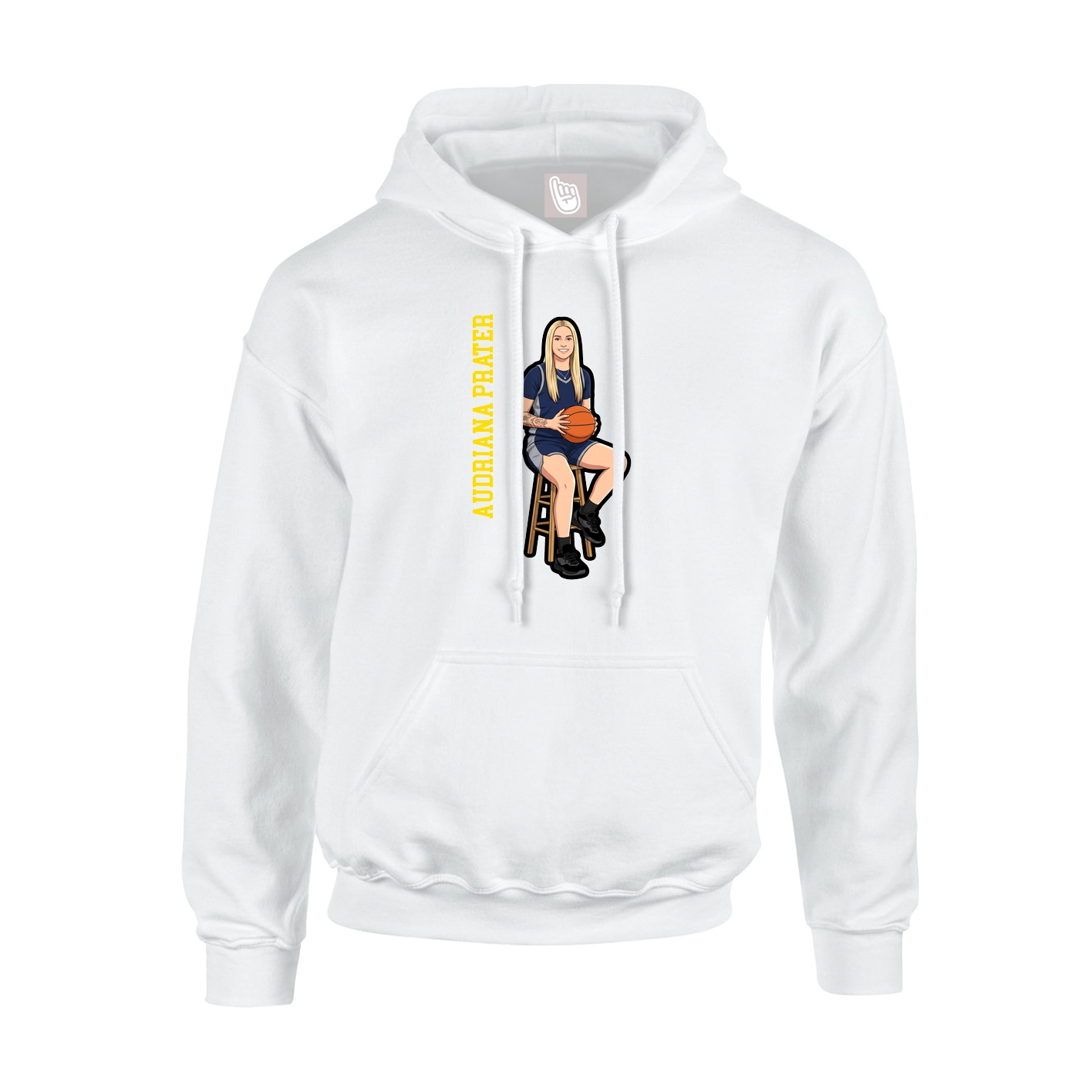 Hoodie — Name Vertical in White