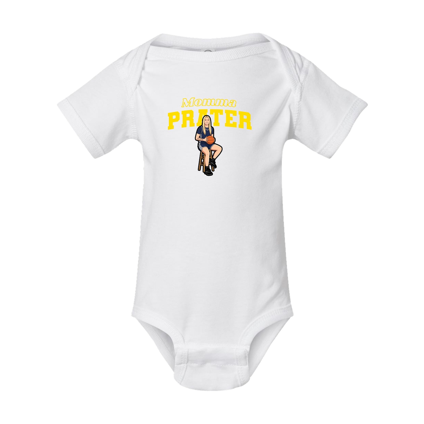 Baby Onesie — Mothers Day Block in White