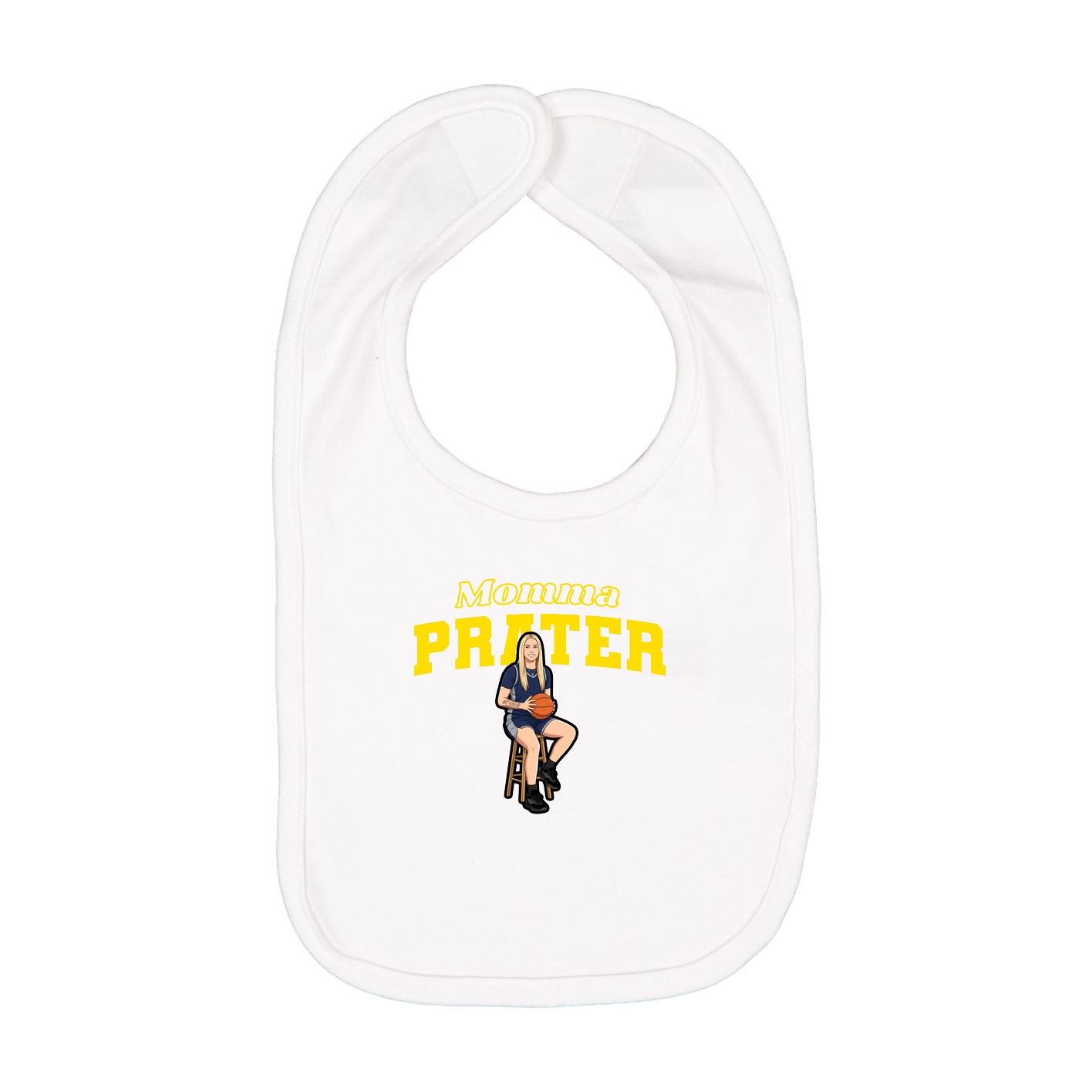 Infant Bib — Mothers Day Block in White