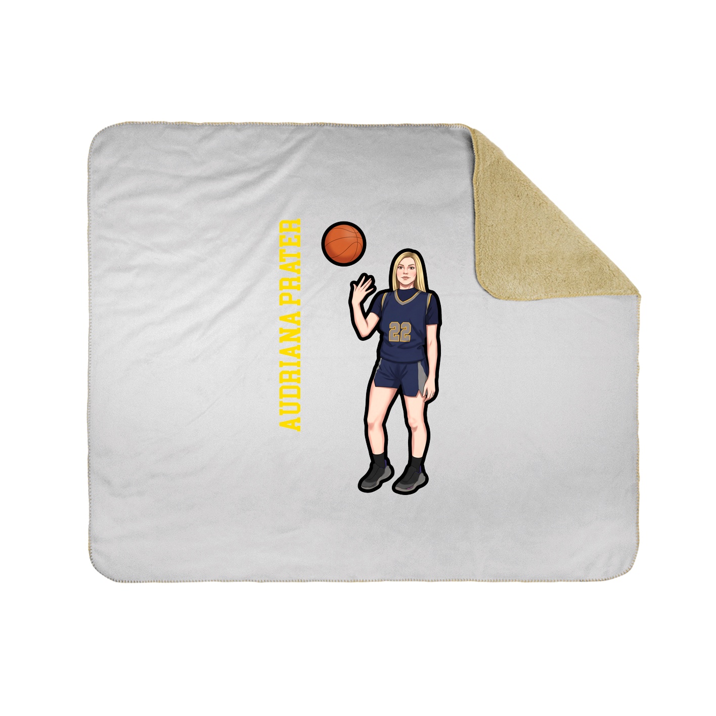 Throw Blanket — Name Vertical in White
