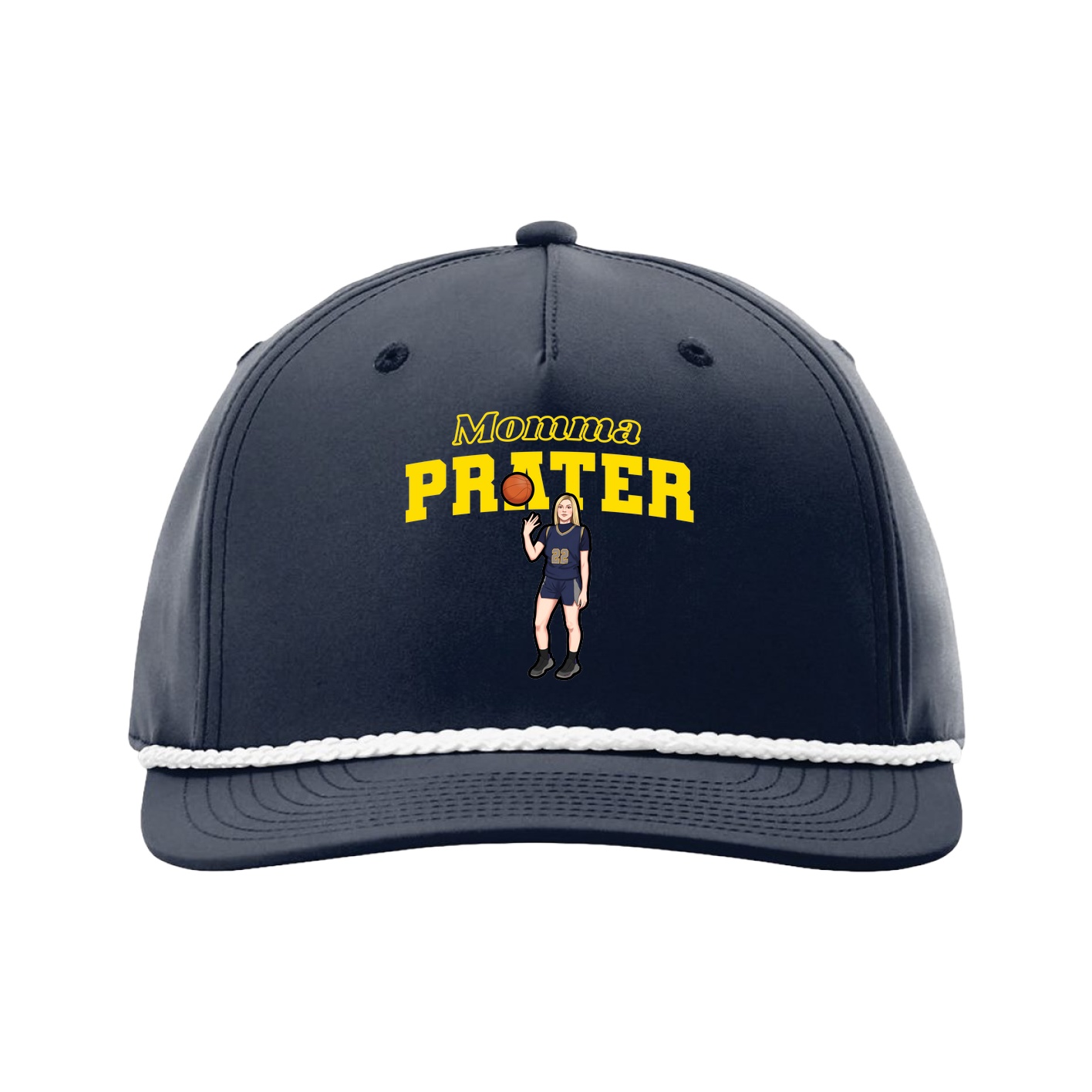 Five-Panel Classic Rope Cap — Mothers Day Block in Navy