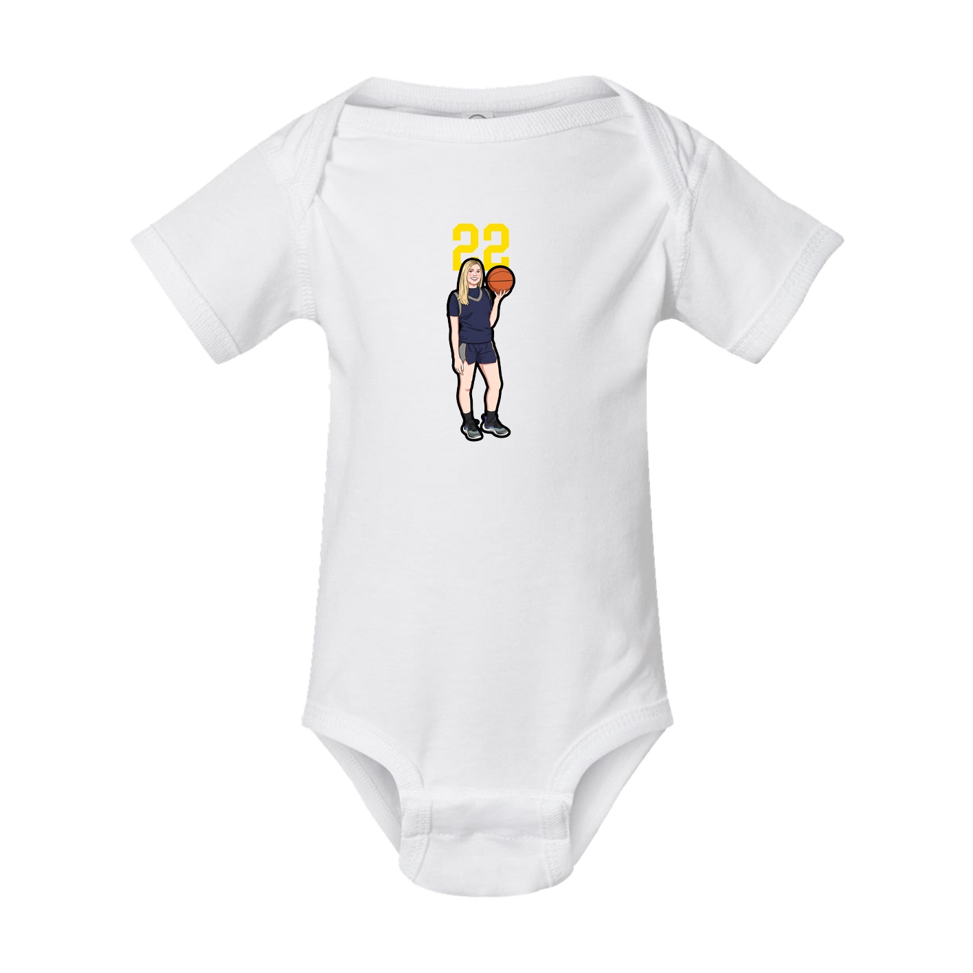 Baby Onesie — Number Top in White