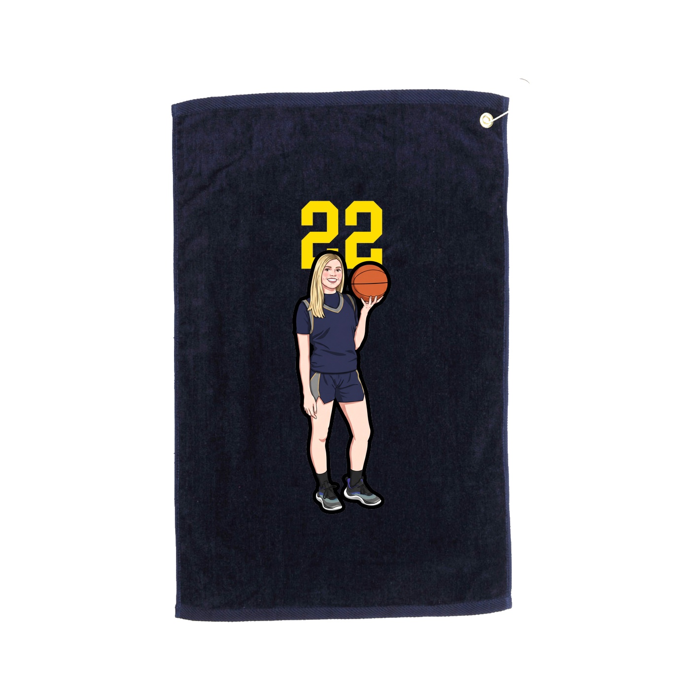 Golf Towel — Number Top in Navy