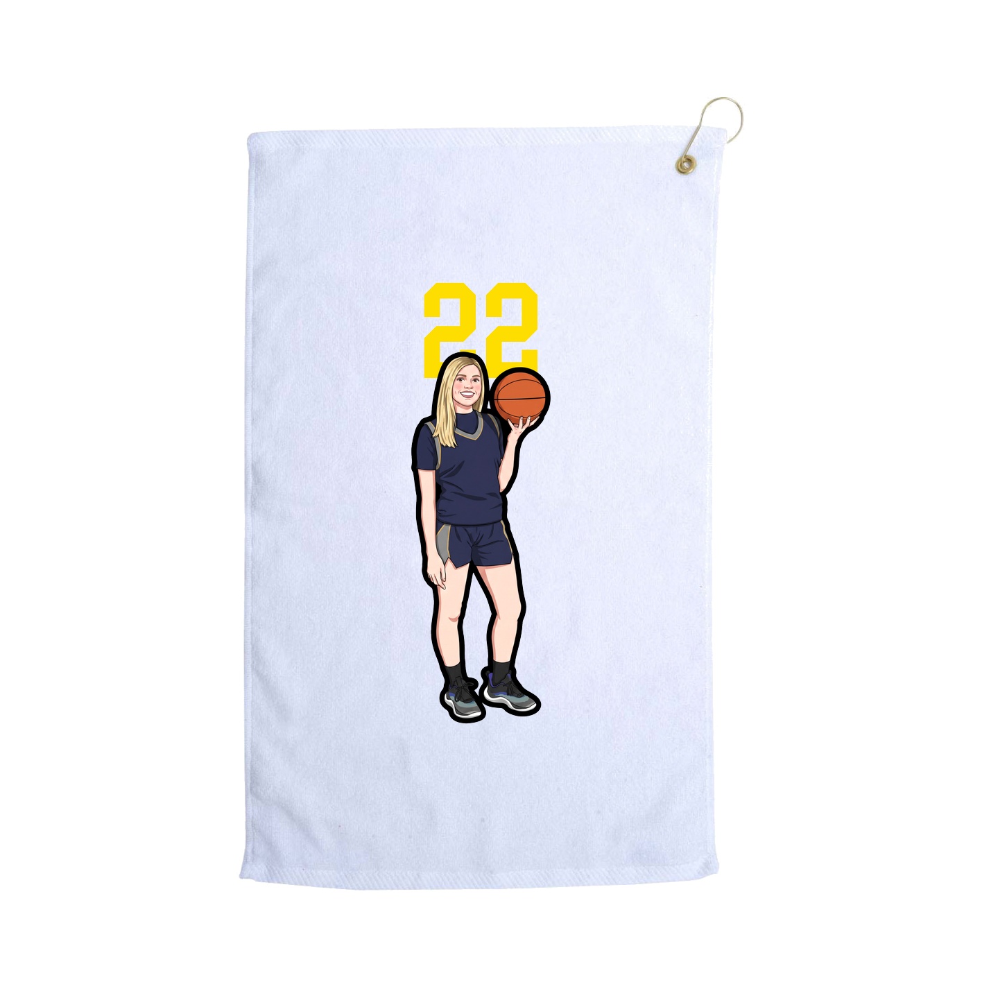 Golf Towel — Number Top in White
