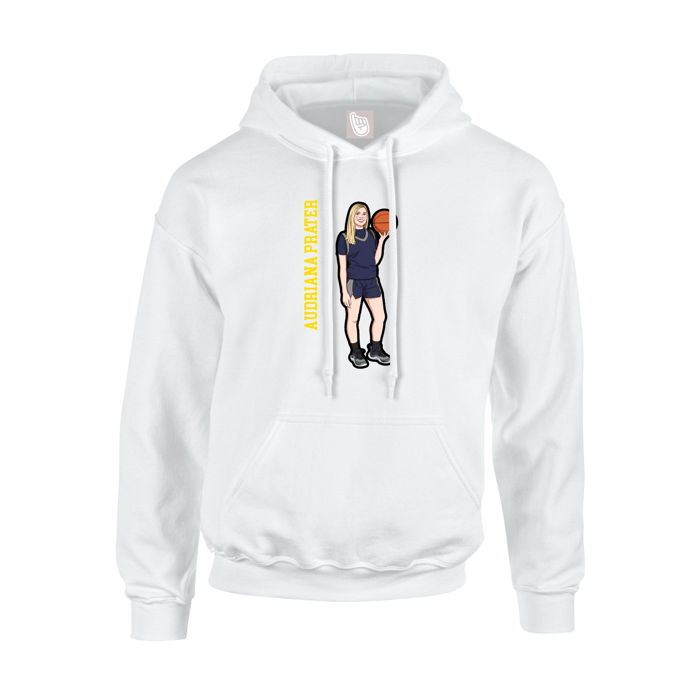 Youth Hoodie — Name Vertical in White