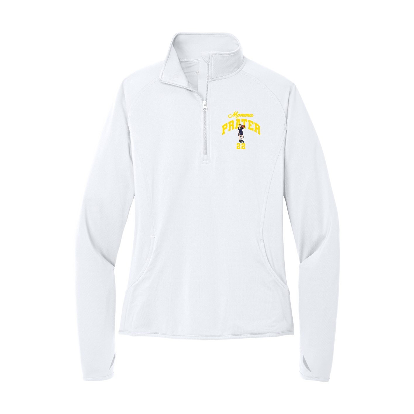 Women's Q-Zip Pullover — Mothers Day Arch in White