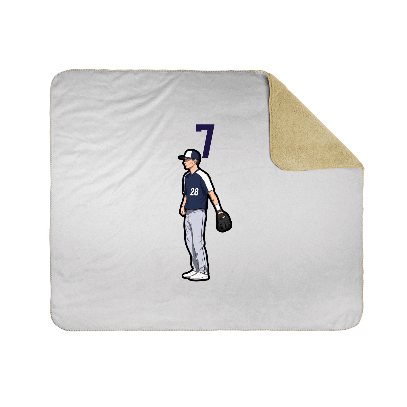 Throw Blanket — Number Top in White