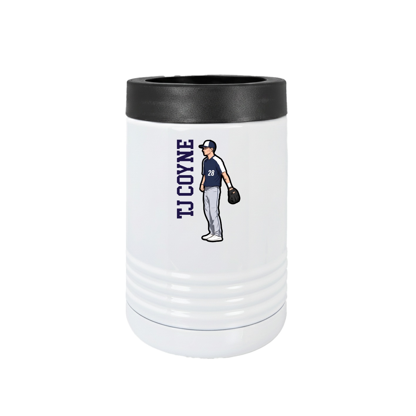Beverage Holder — Name Vertical in White
