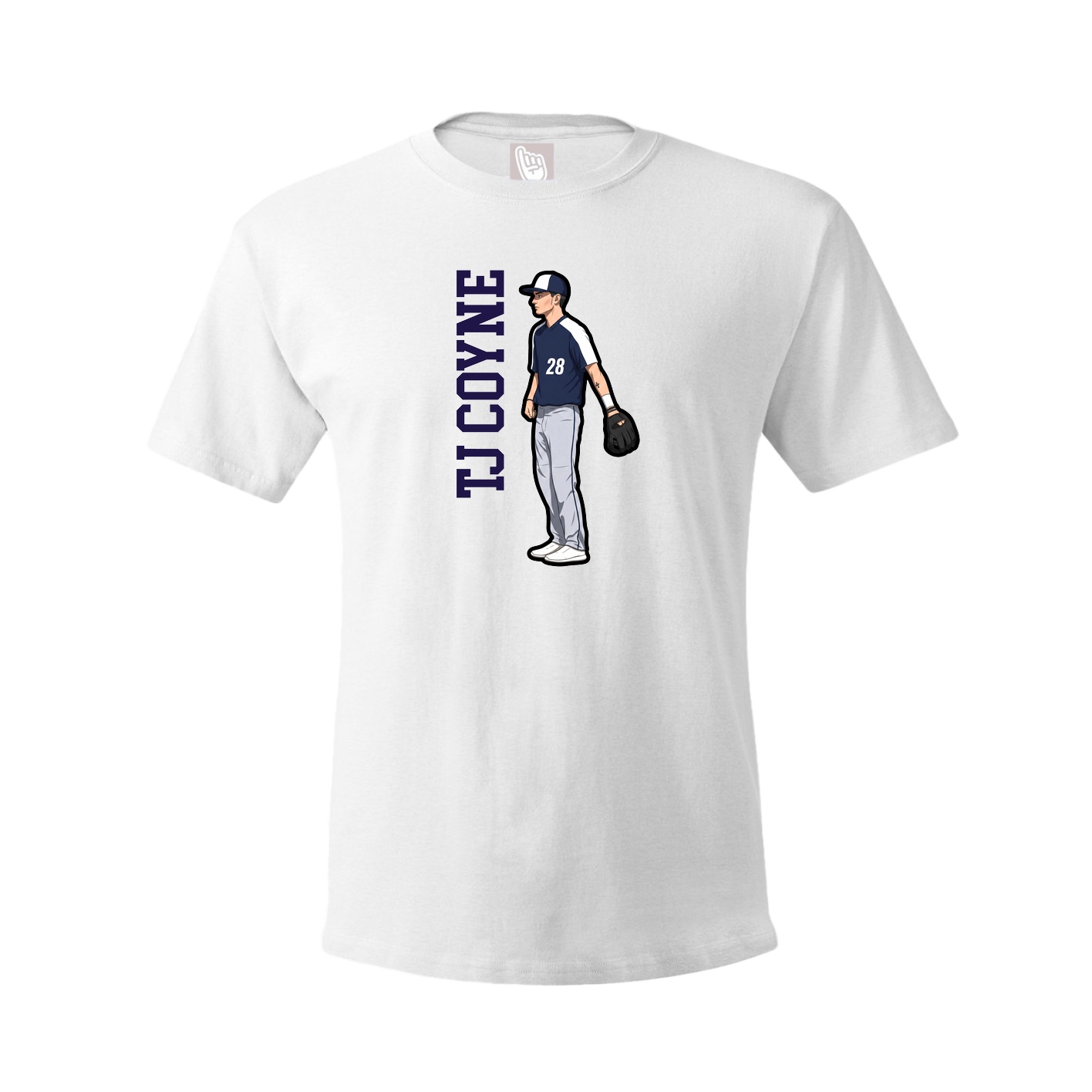 Youth Tee — Name Vertical in White