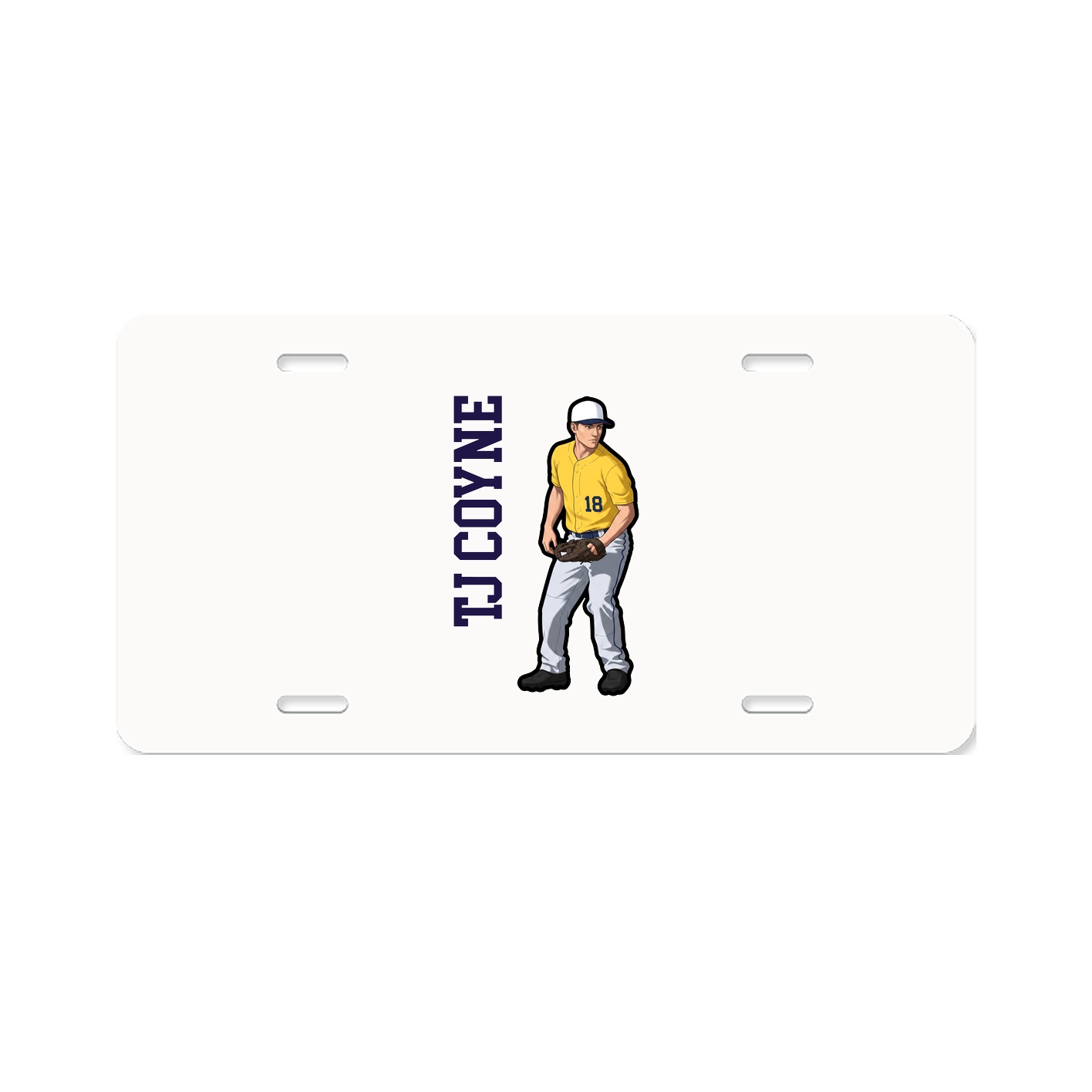 License Plate — Name Vertical in Classic