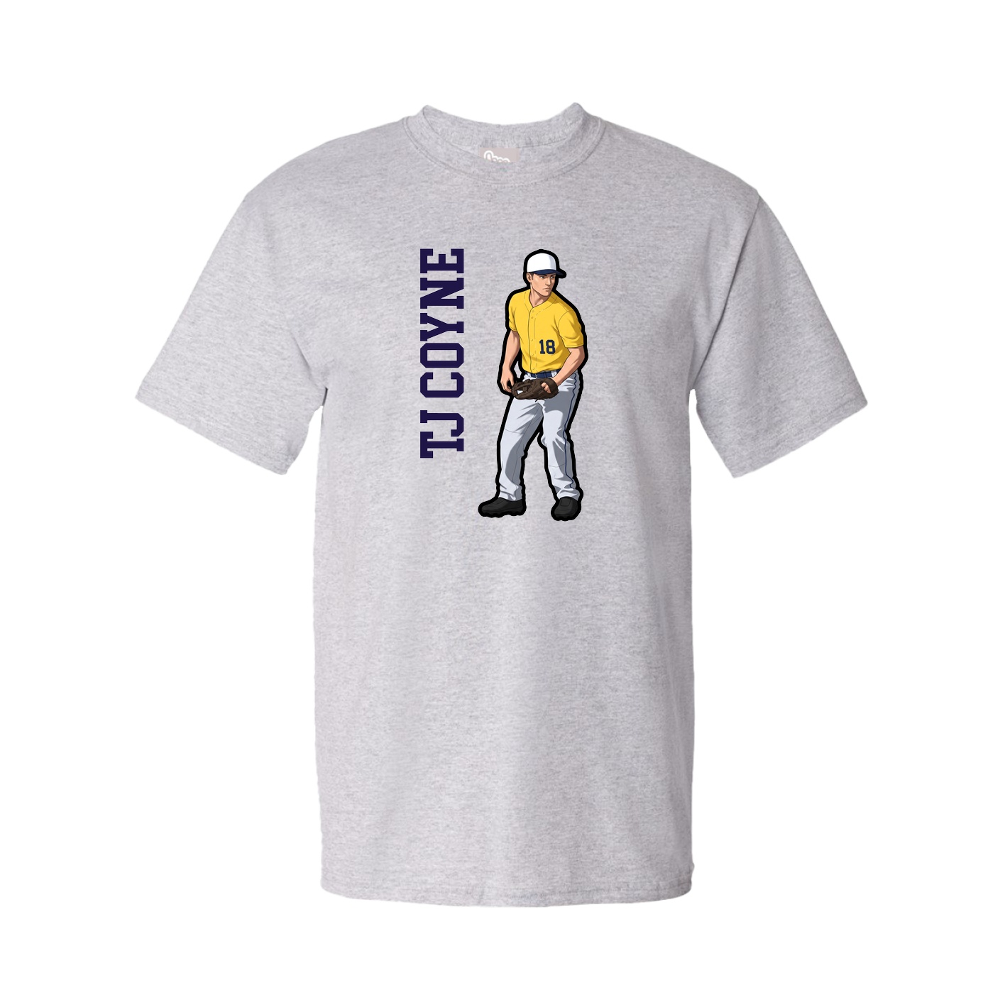 Tee — Name Vertical in Grey
