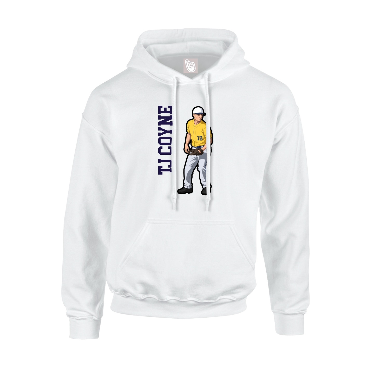 Youth Hoodie — Name Vertical in White