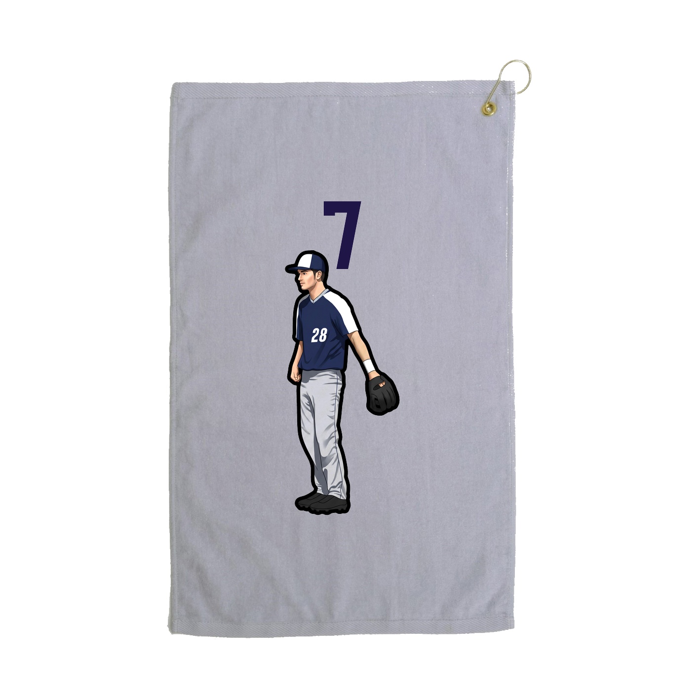 Golf Towel — Number Top in Grey