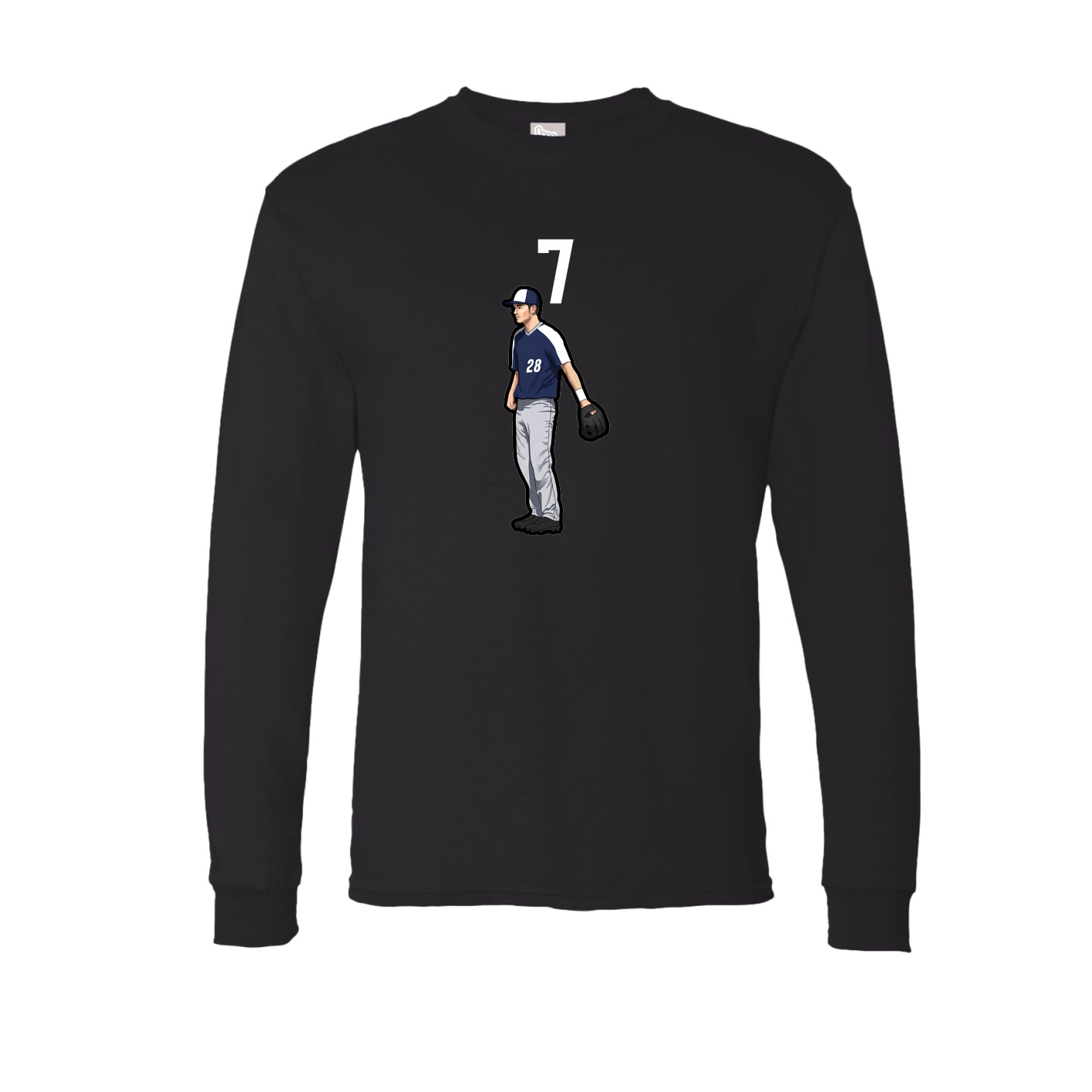 Long Sleeve Tee — Number Top in Black