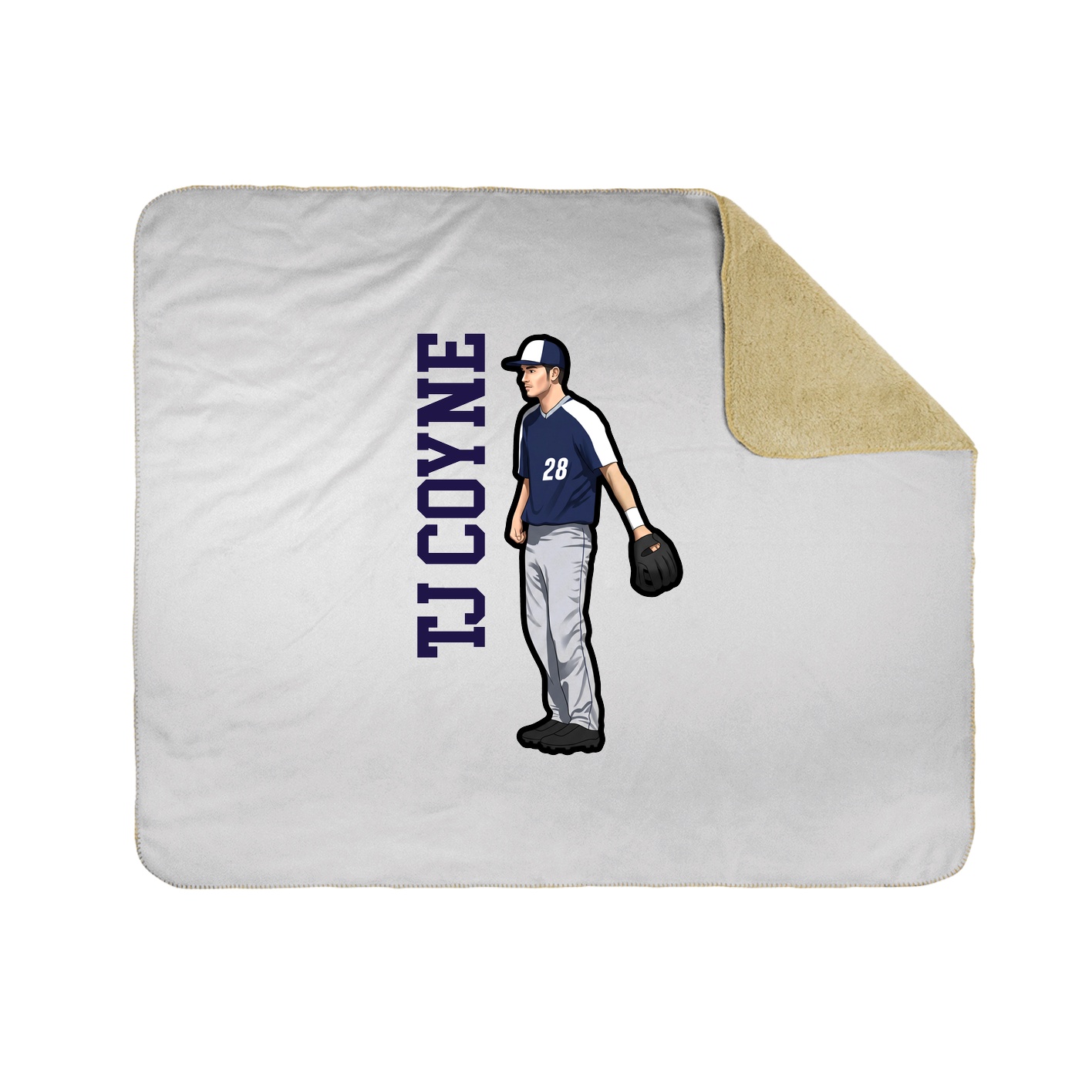 Throw Blanket — Name Vertical in White