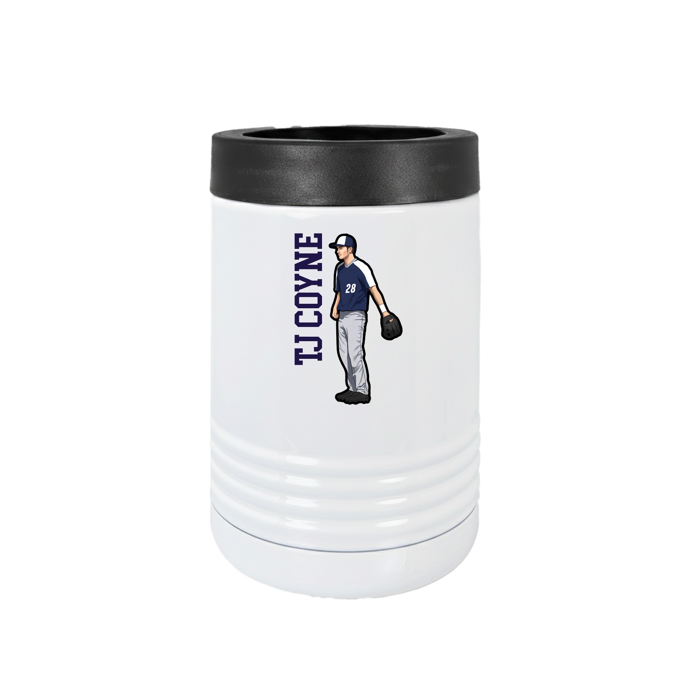 Beverage Holder — Name Vertical in White