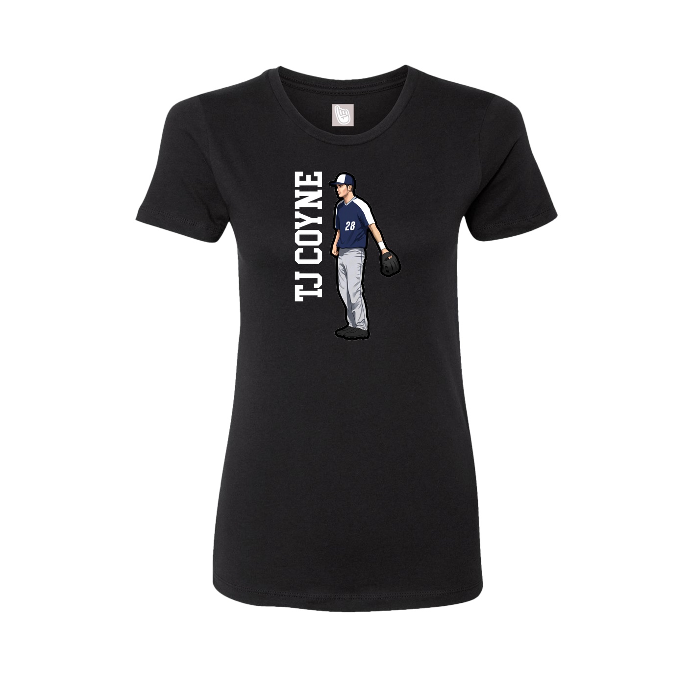 Fitted Women's Tee — Name Vertical in Black