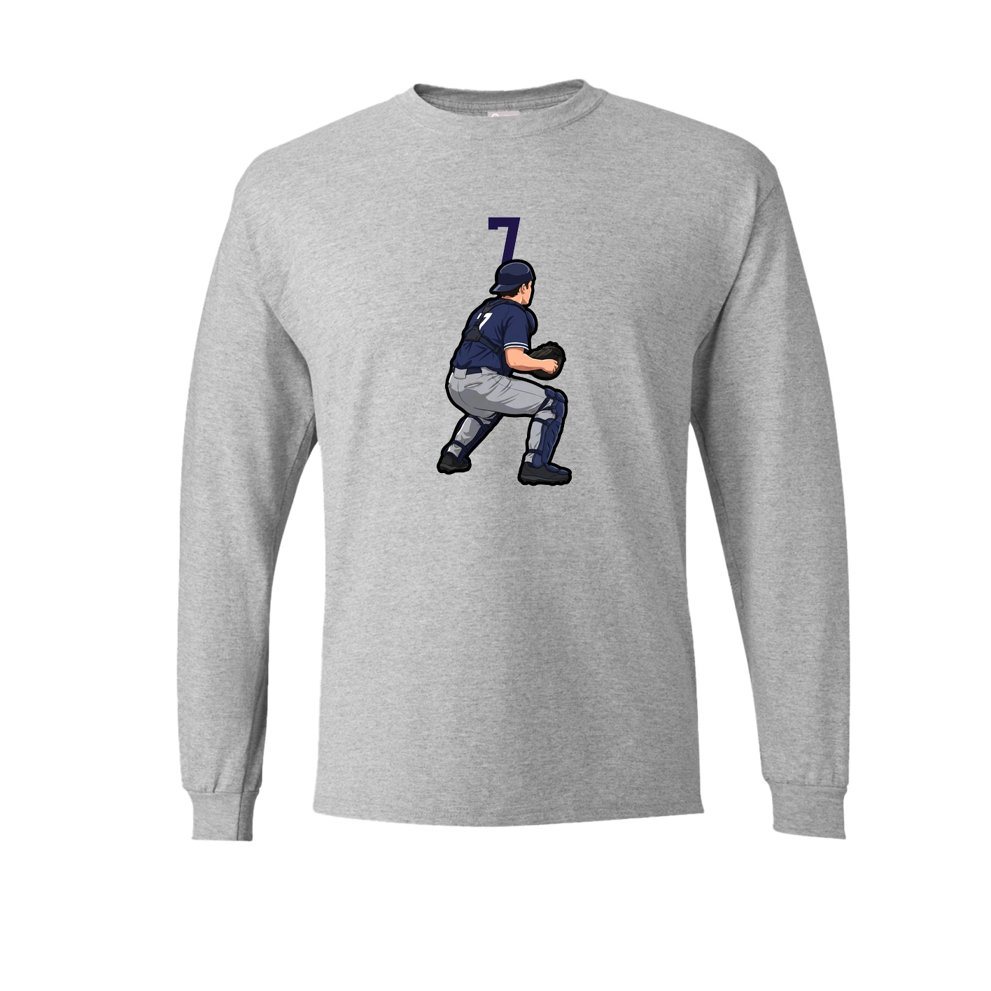 Long Sleeve Tee — Number Top in Grey