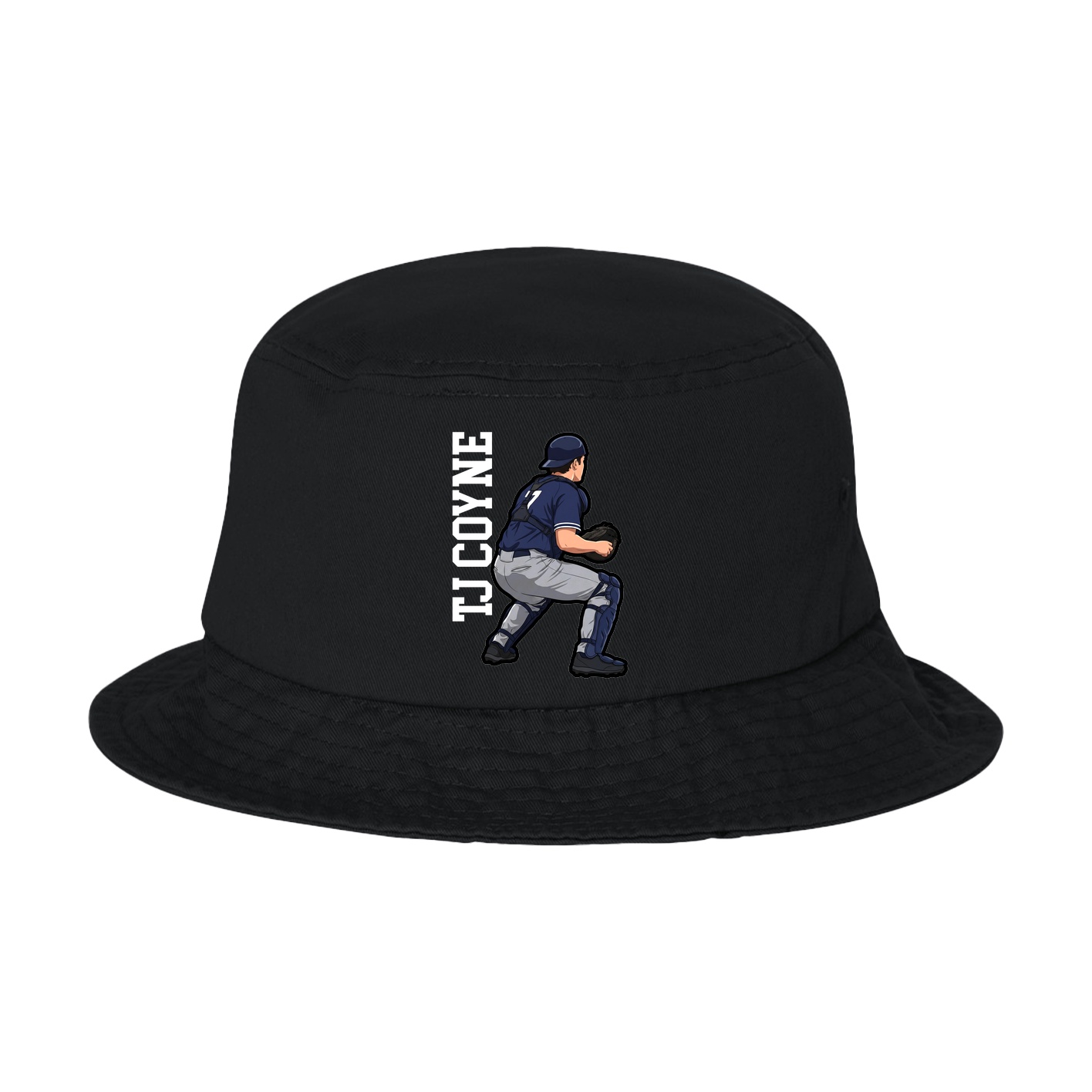 Bucket Cap — Name Vertical in Black