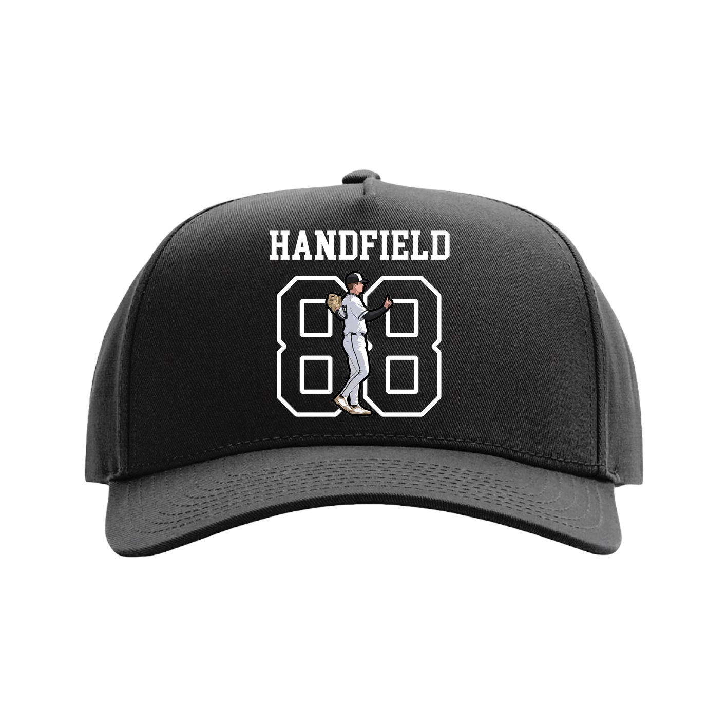 Full Fabric Five-Panel Champ Cap — Shirsey in Black