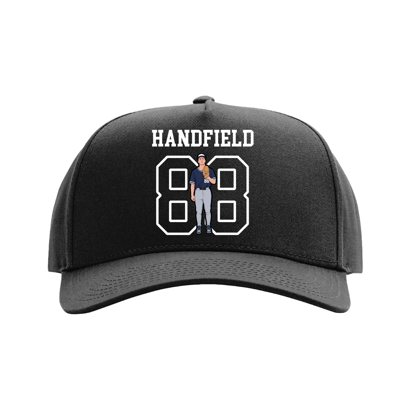 Full Fabric Five-Panel Champ Cap — Shirsey in Black