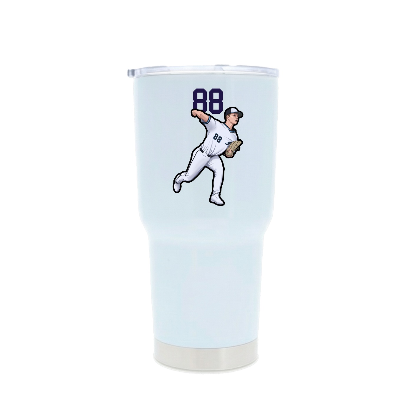 30oz Stainless Steel Tumbler — Number Top in White