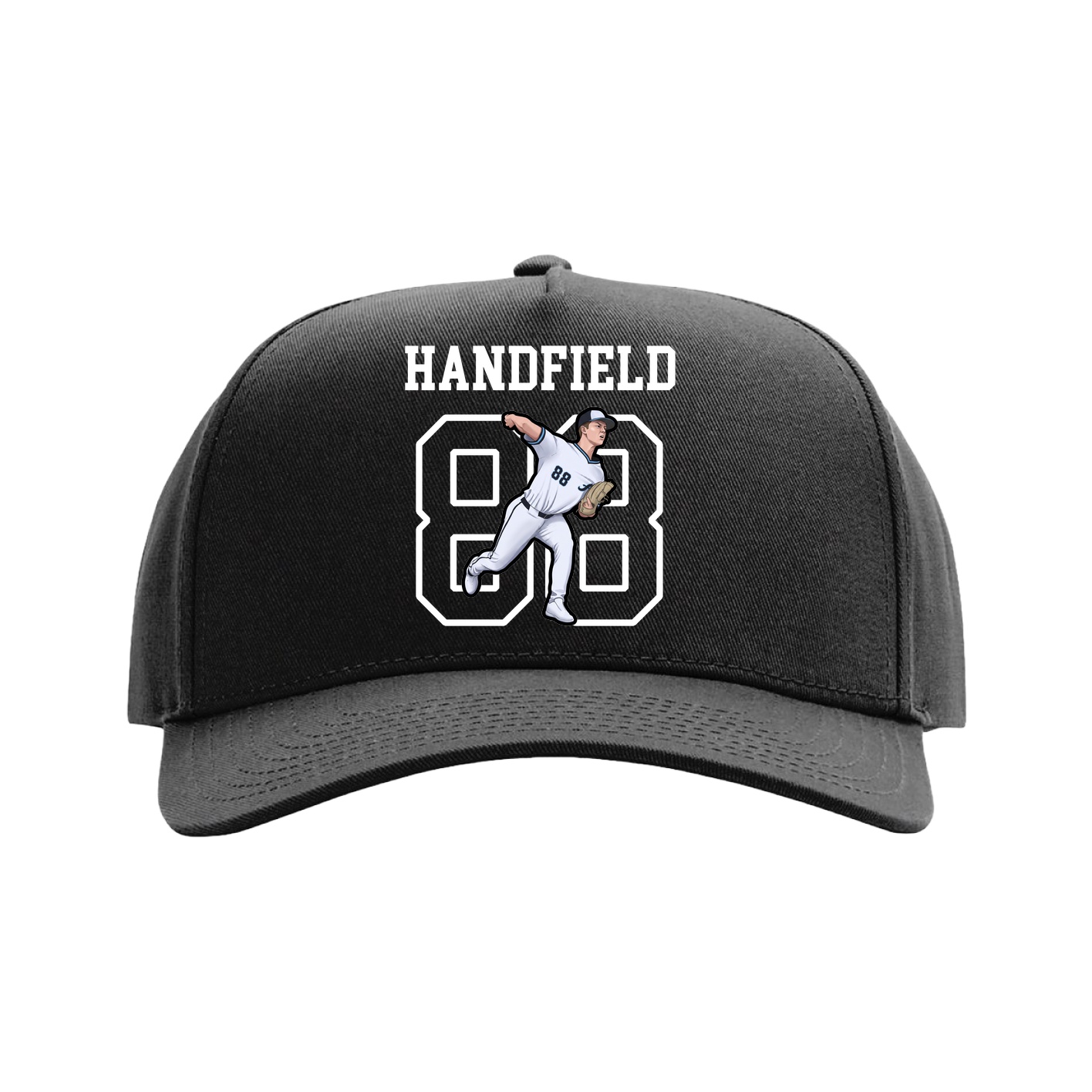 Full Fabric Five-Panel Champ Cap — Shirsey in Black
