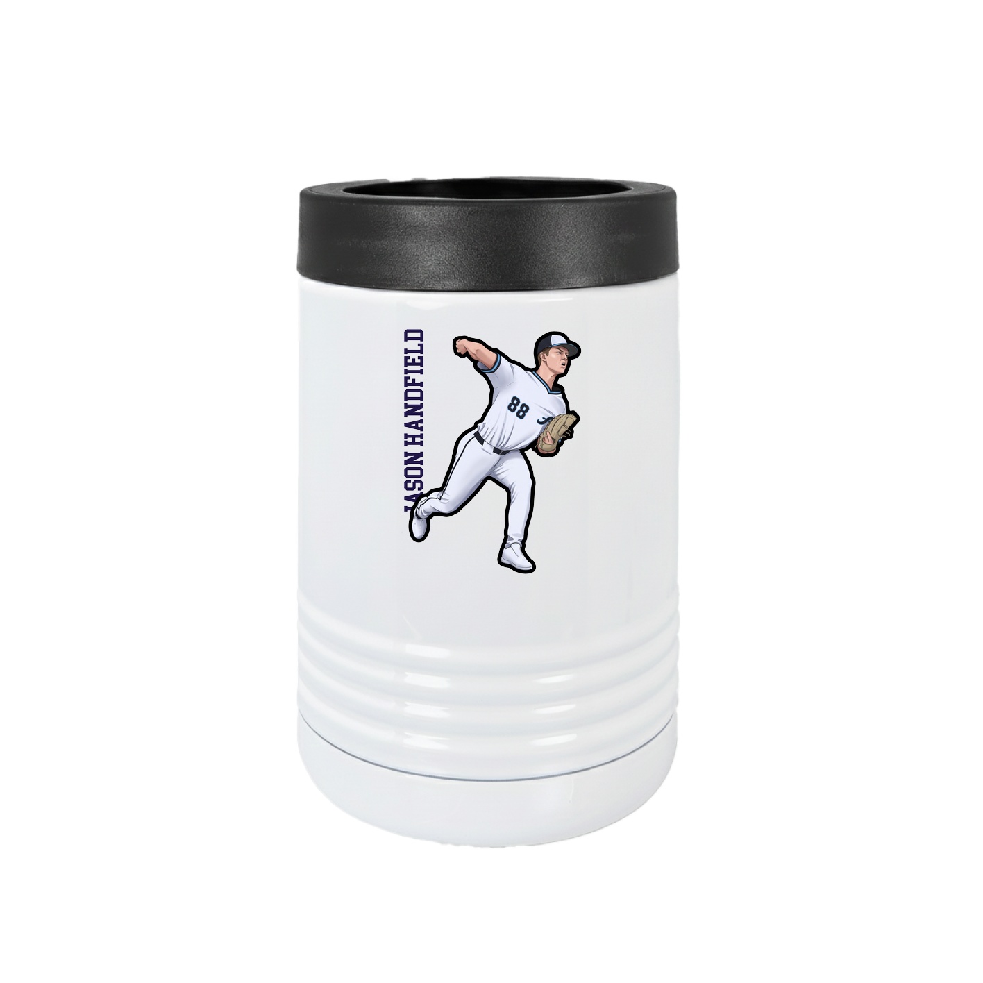 Beverage Holder — Name Vertical in White