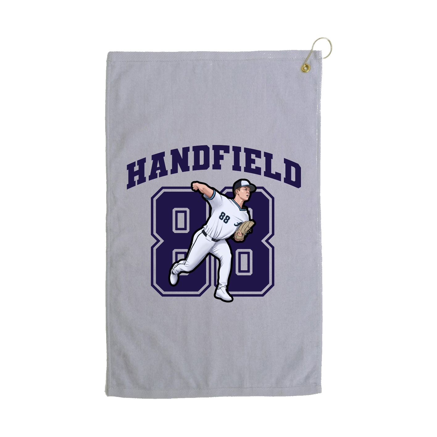 Golf Towel — Number in Grey