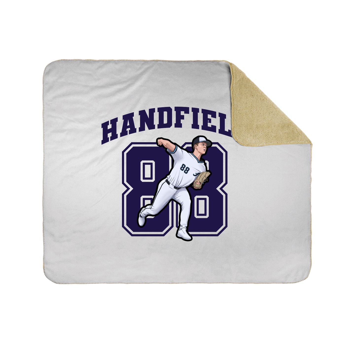Throw Blanket — Number in White