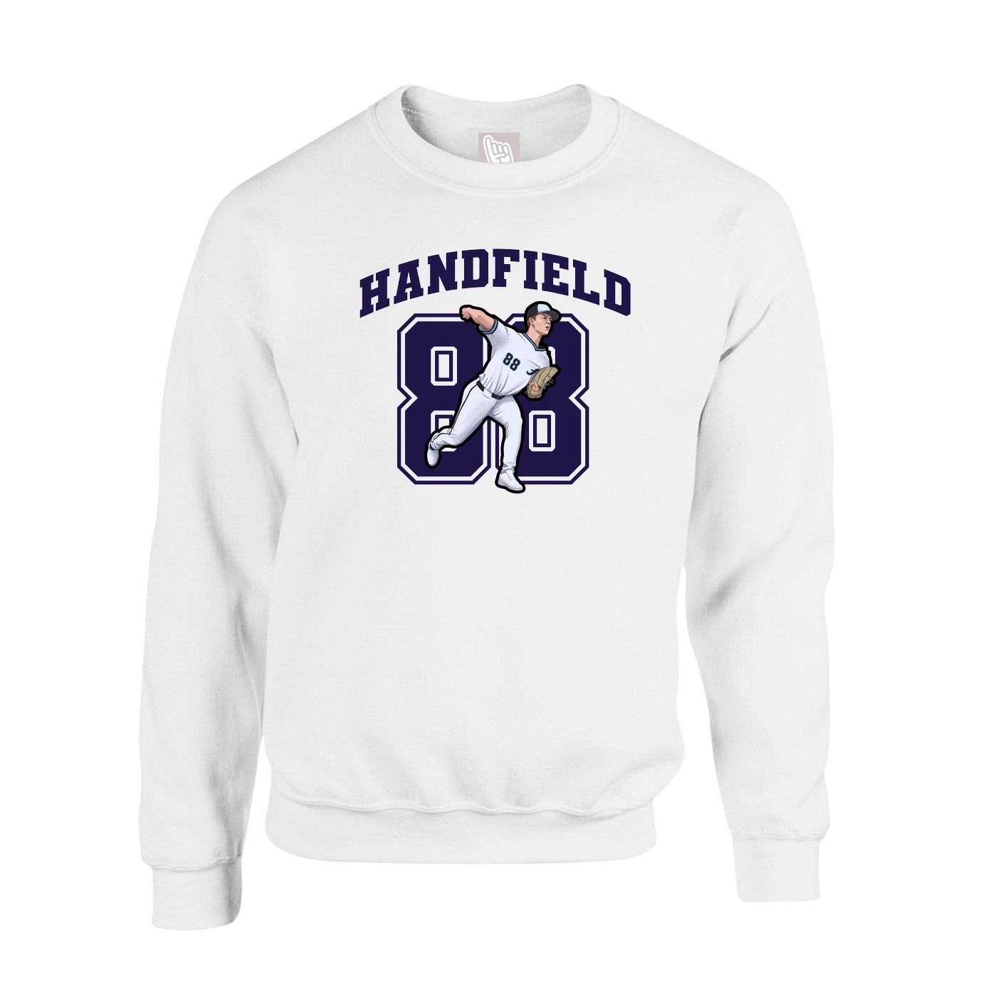 Fleece Crew — Number in White