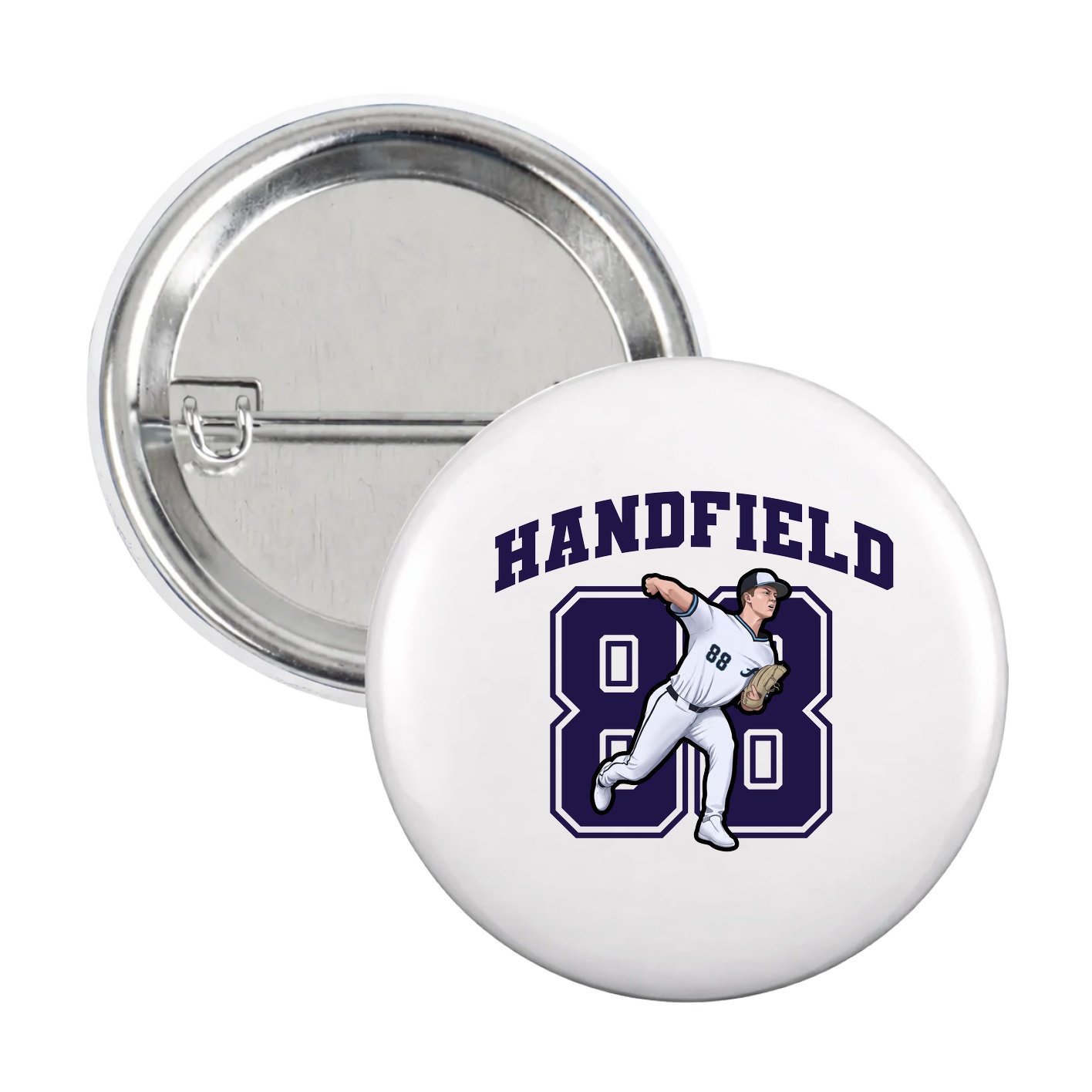 Game Day Button — Number in White