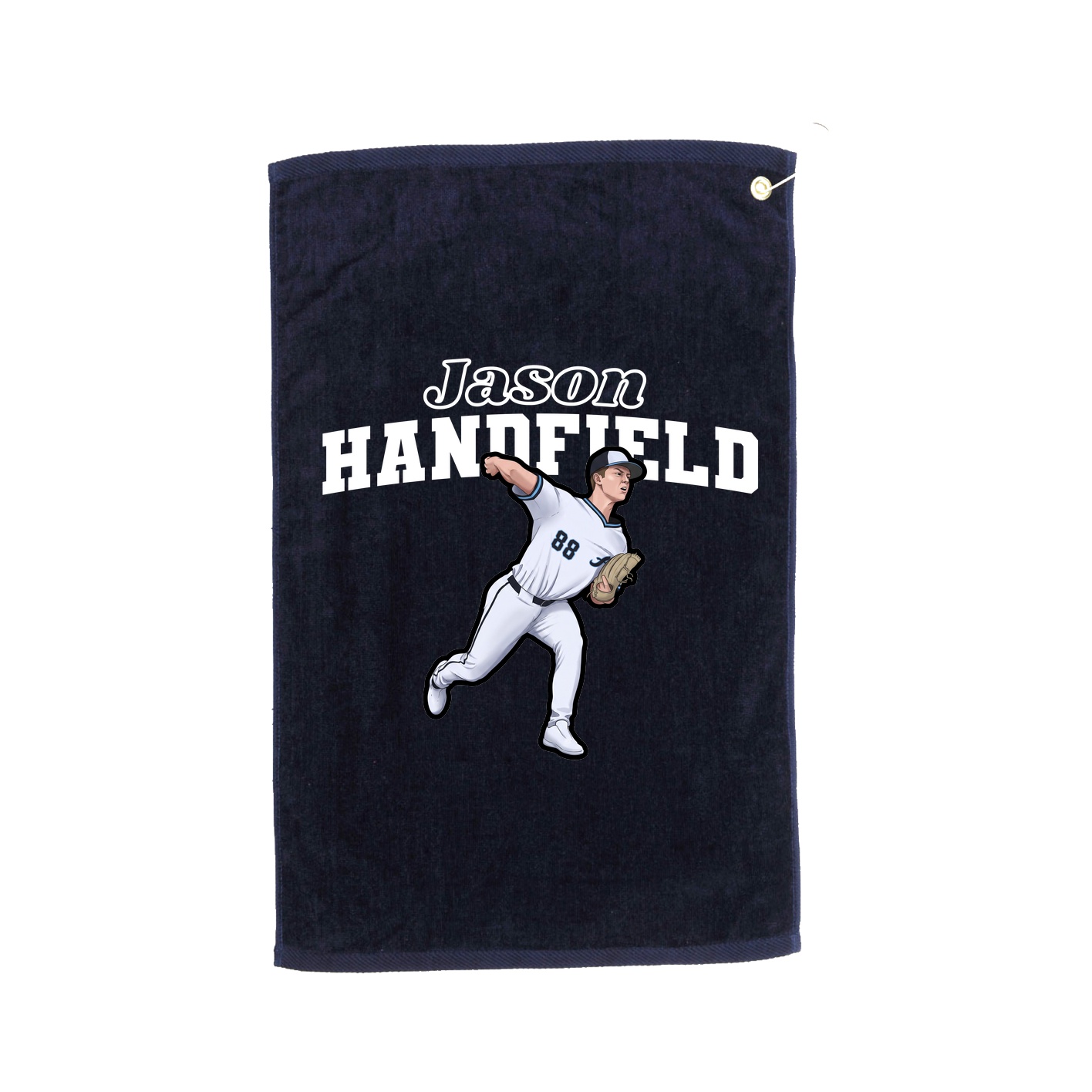 Golf Towel — Name Arch in Navy