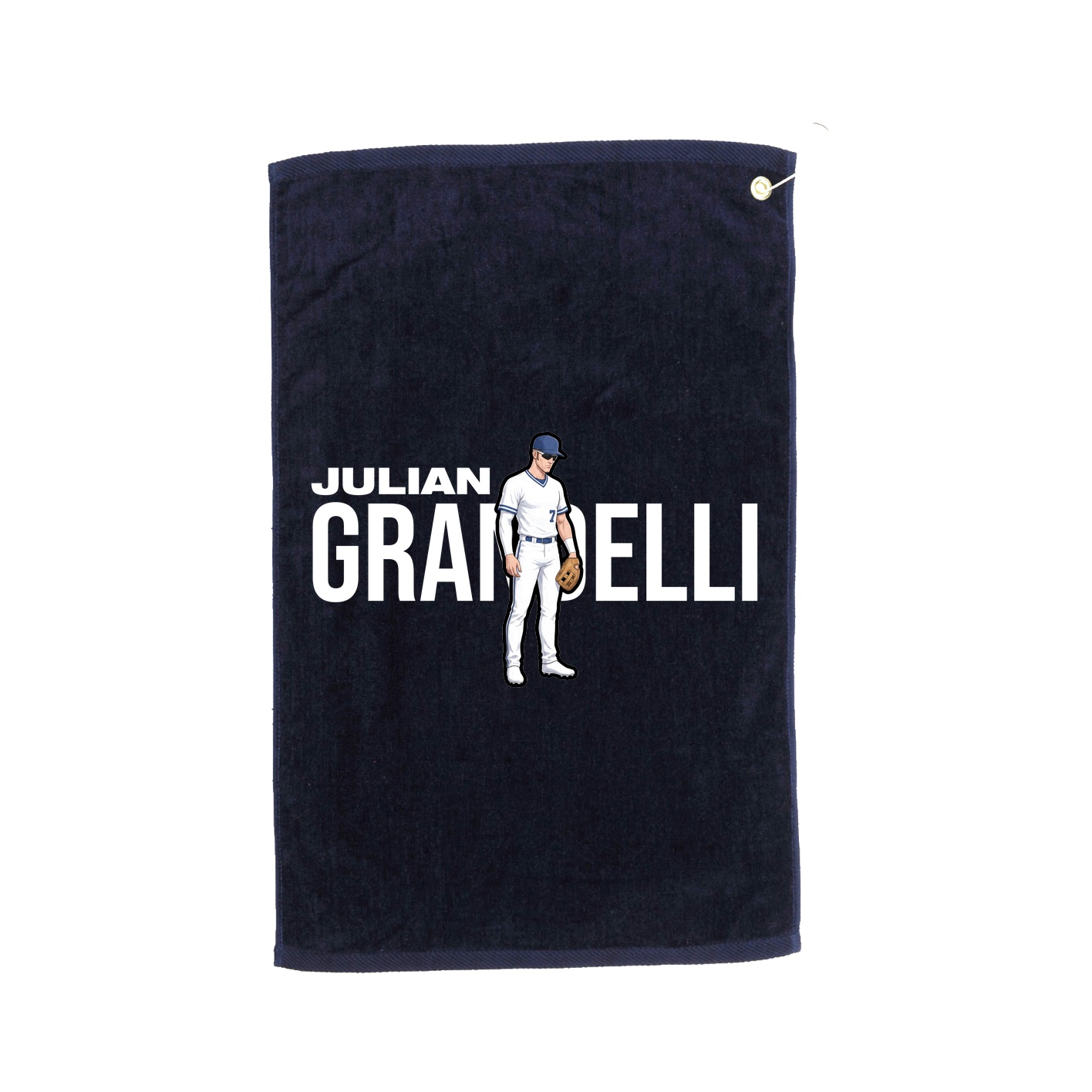 Golf Towel — Player Name in Navy