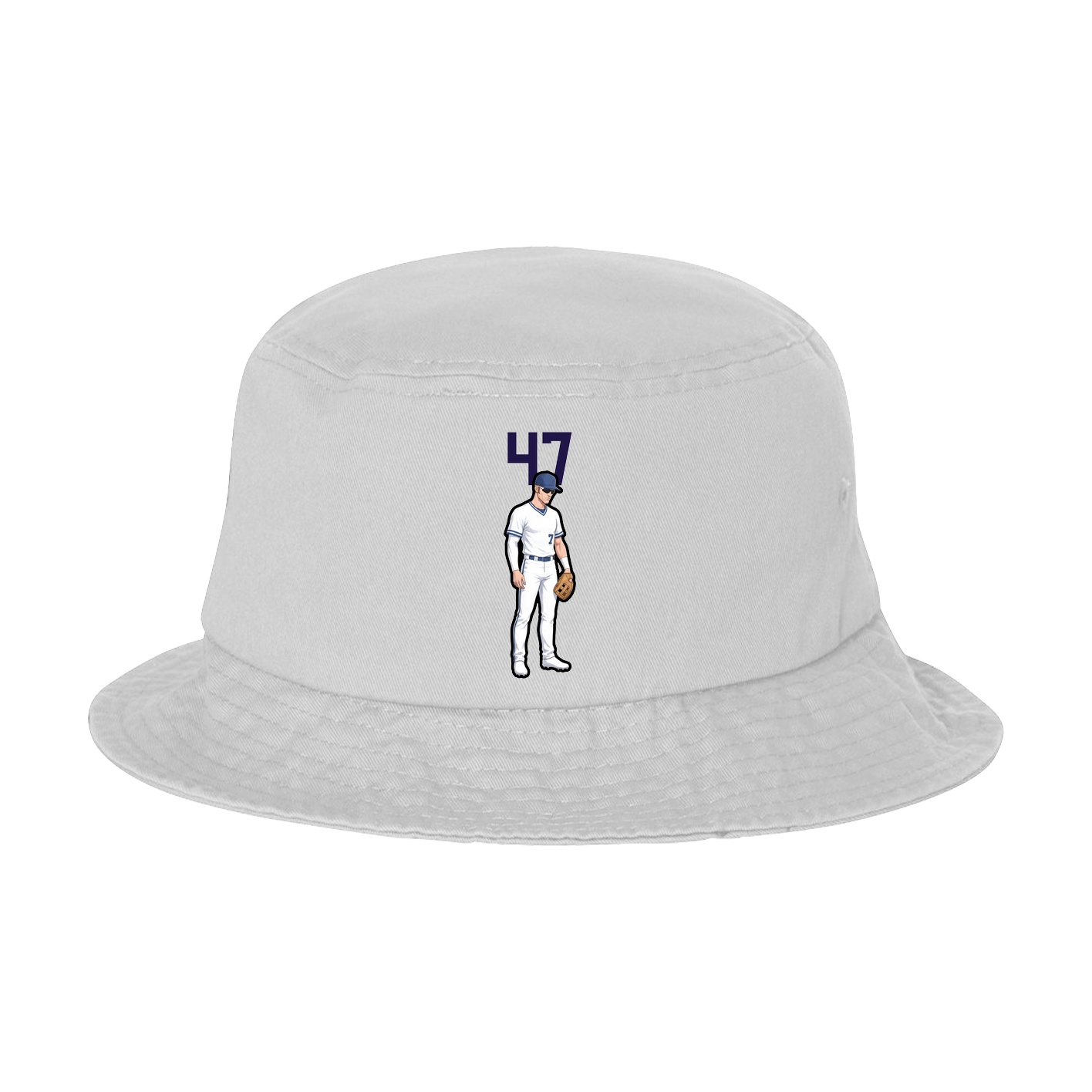 Bucket Cap — Number Top in White