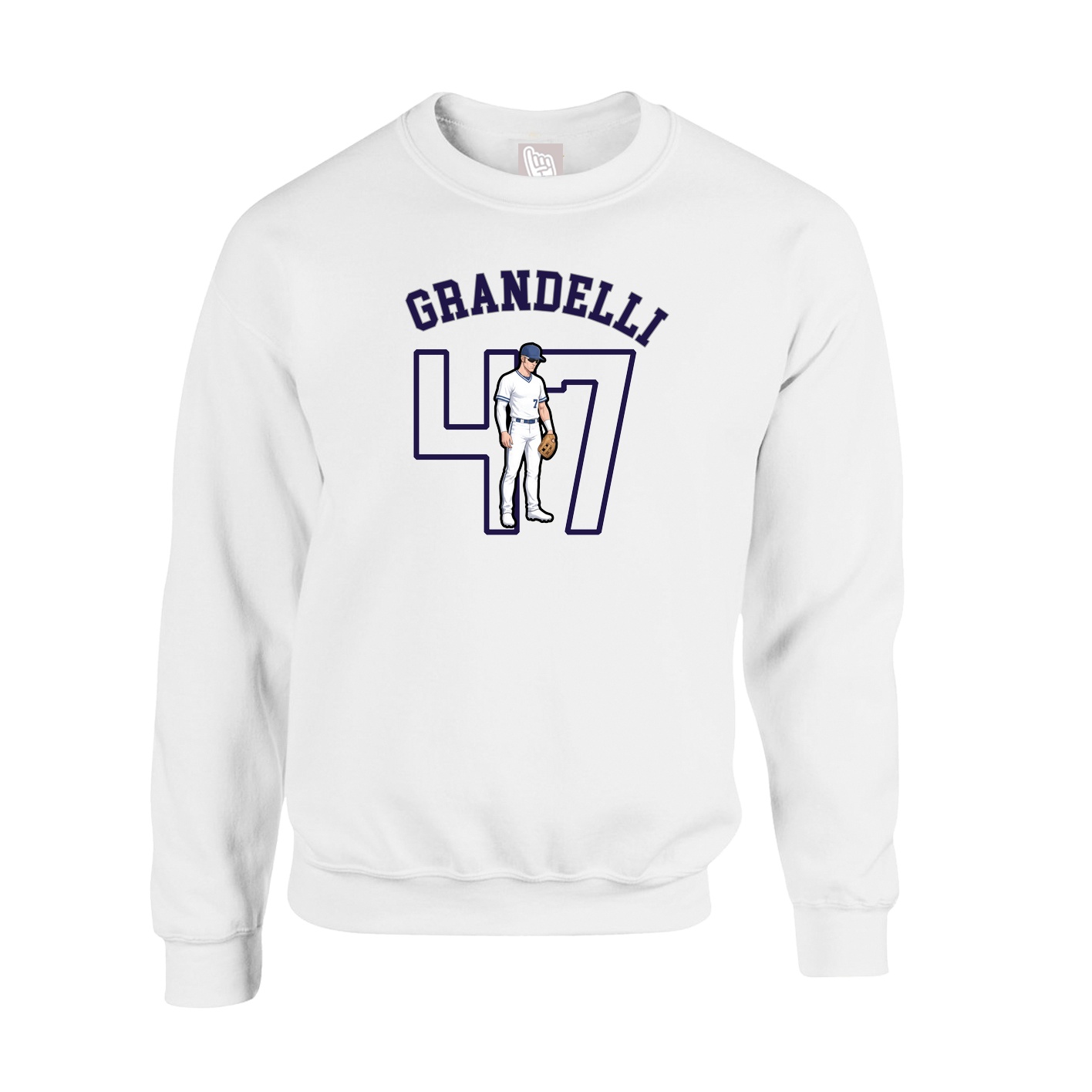 Fleece Crew — Shirsey Arch in White