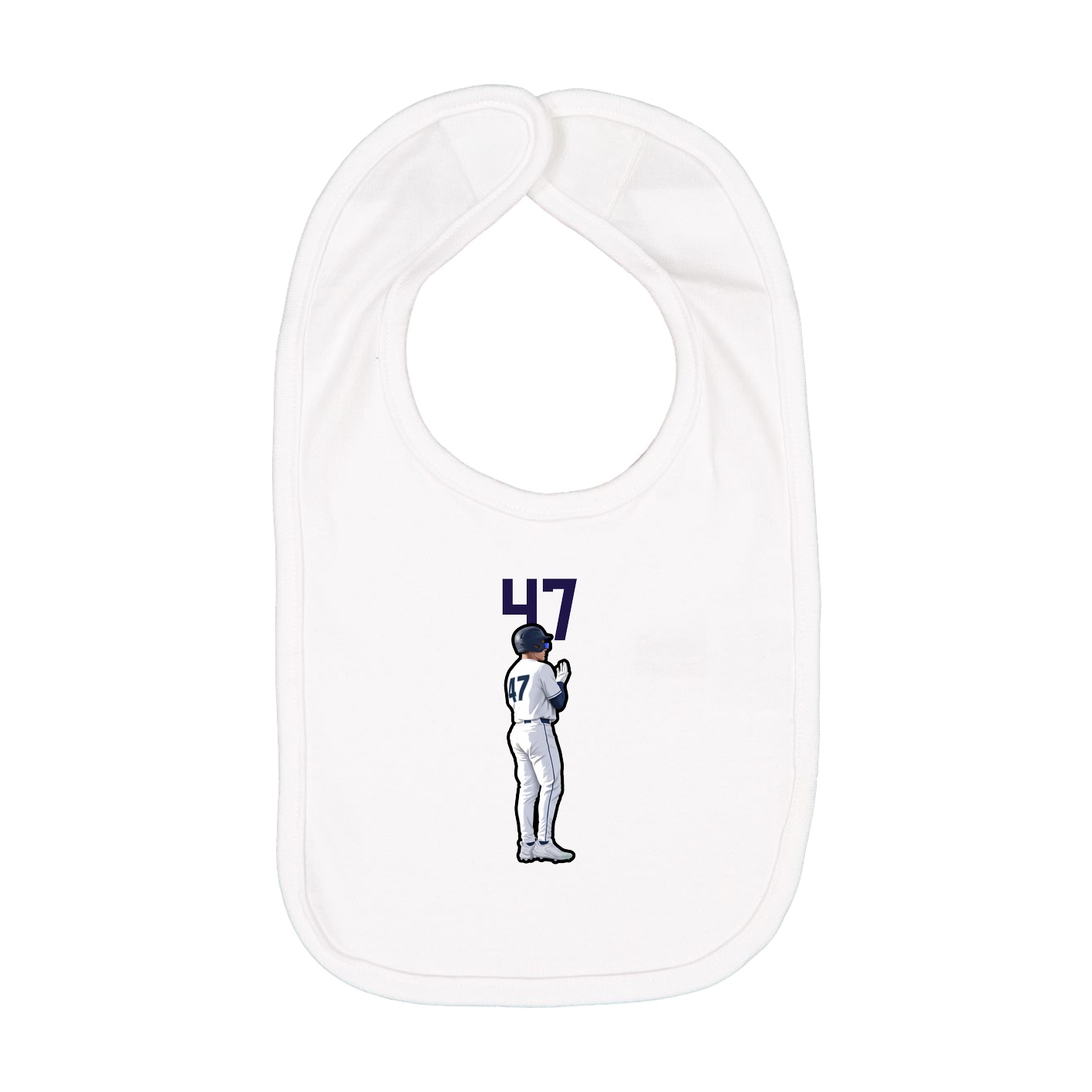 Infant Bib — Number Top in White