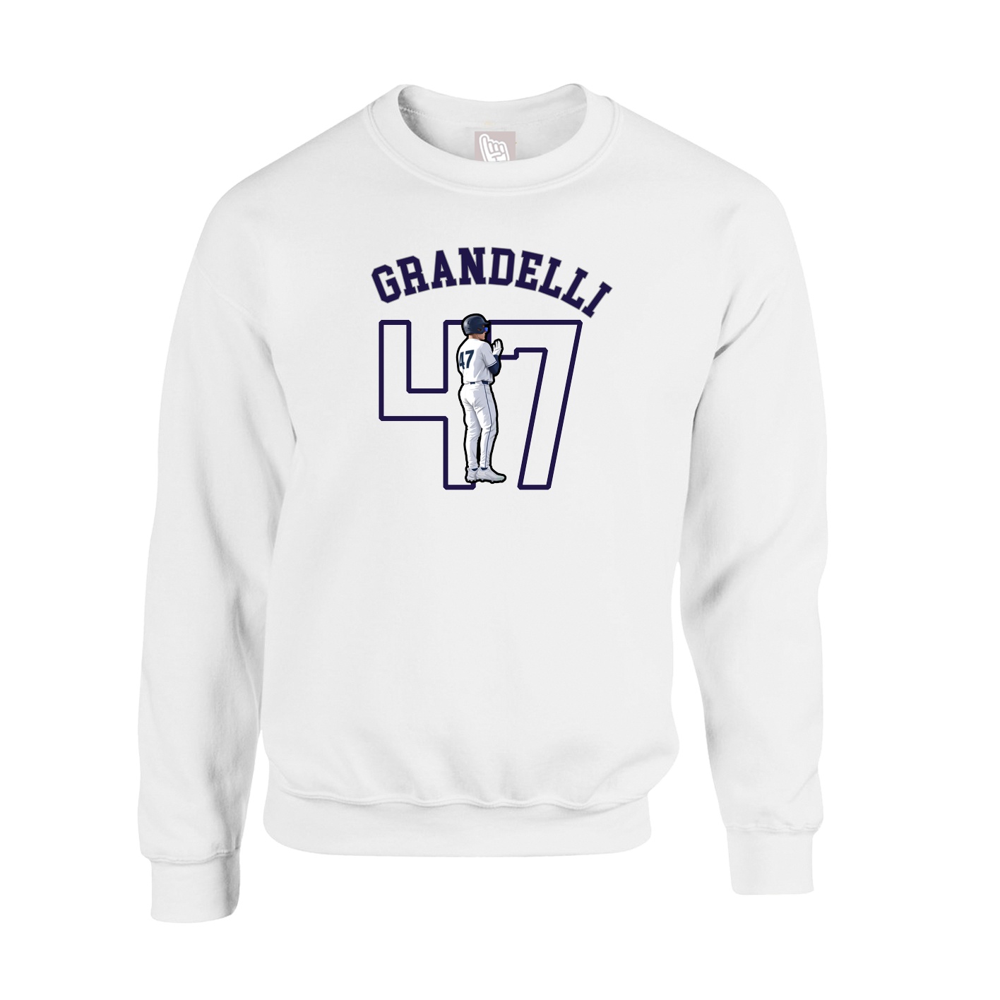Fleece Crew — Shirsey Arch in White