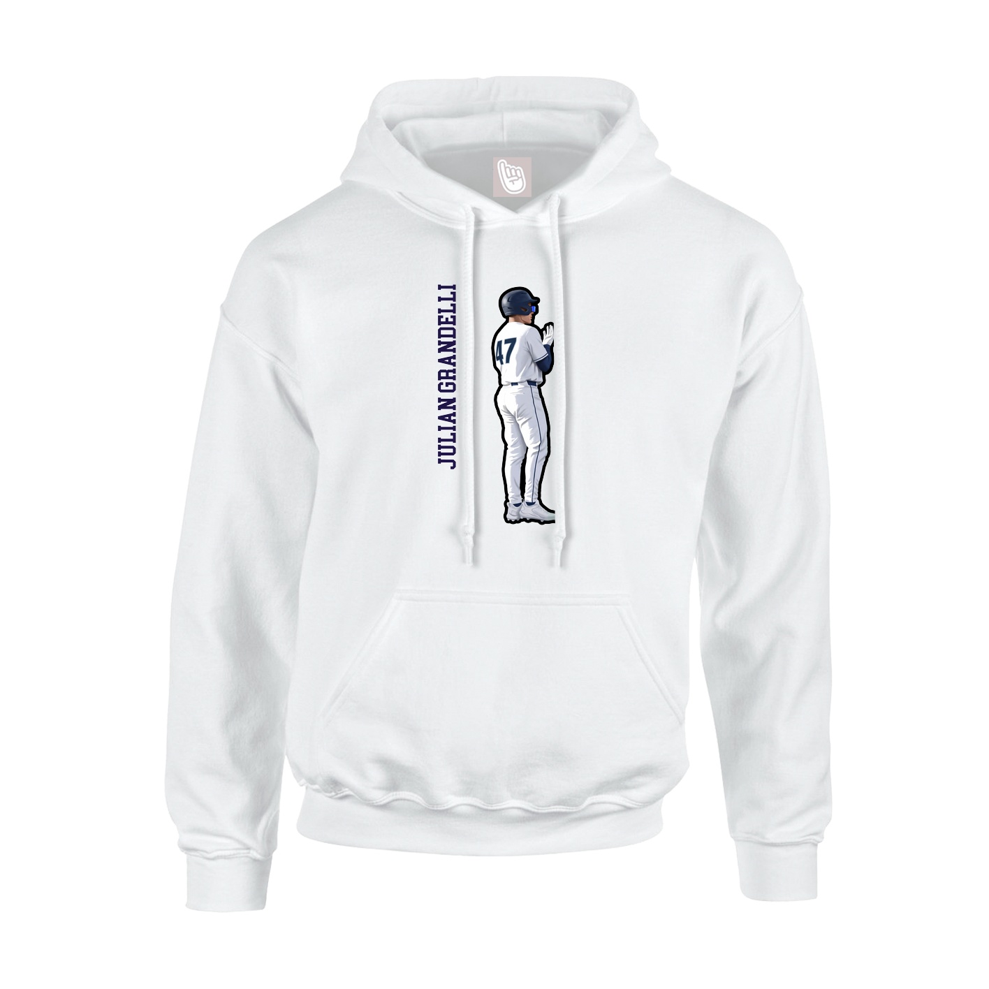 Hoodie — Name Vertical in White
