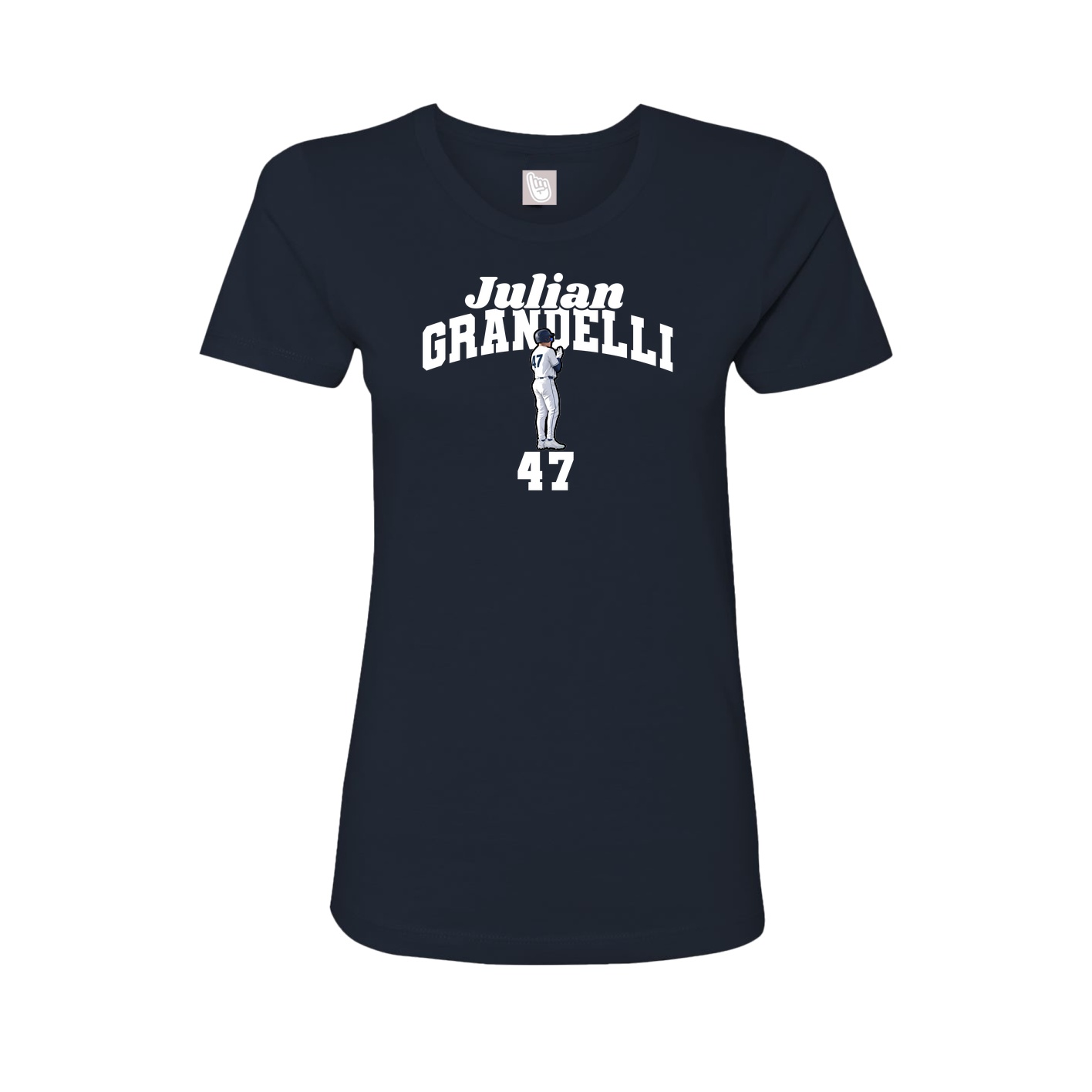 Fitted Women's Tee — Signature Arch in Navy