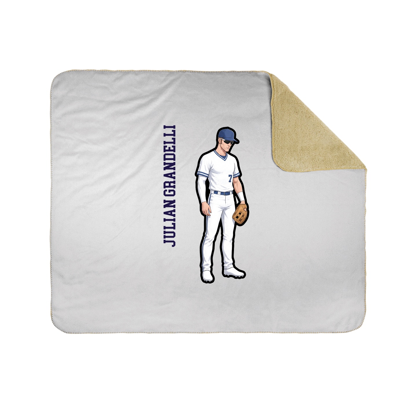 Throw Blanket — Name Vertical in White