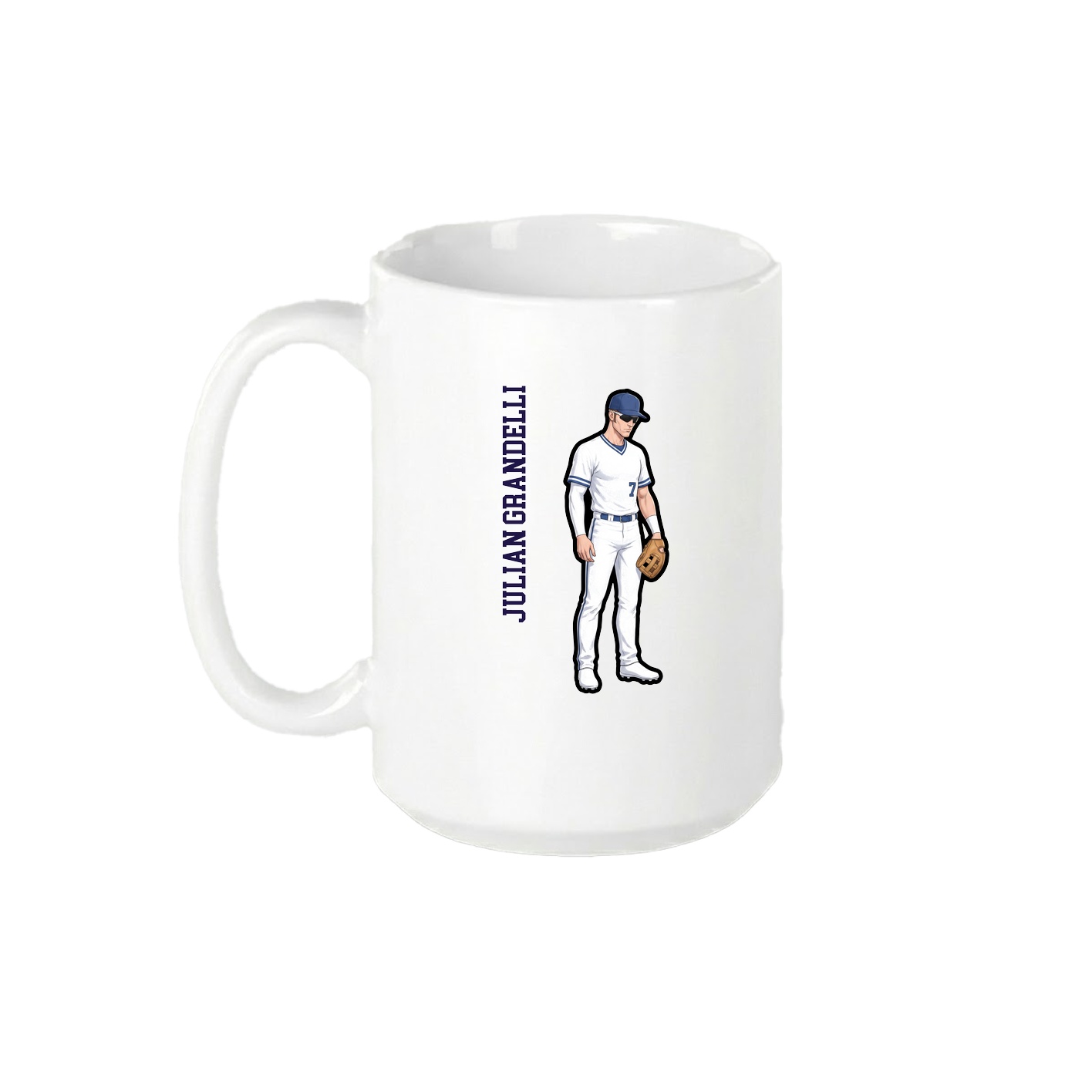 15oz Coffee Mug — Name Vertical in White