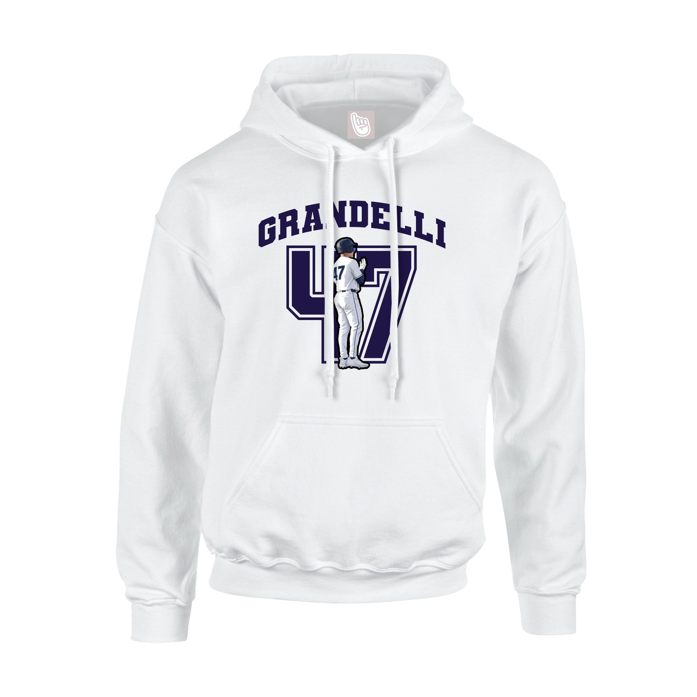 Youth Hoodie — Number in White